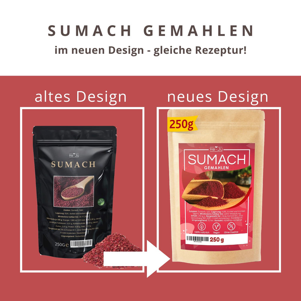 He-Ju Sumach Gewürz Zubereitung 250 g gemahlene Essigbaumfrucht