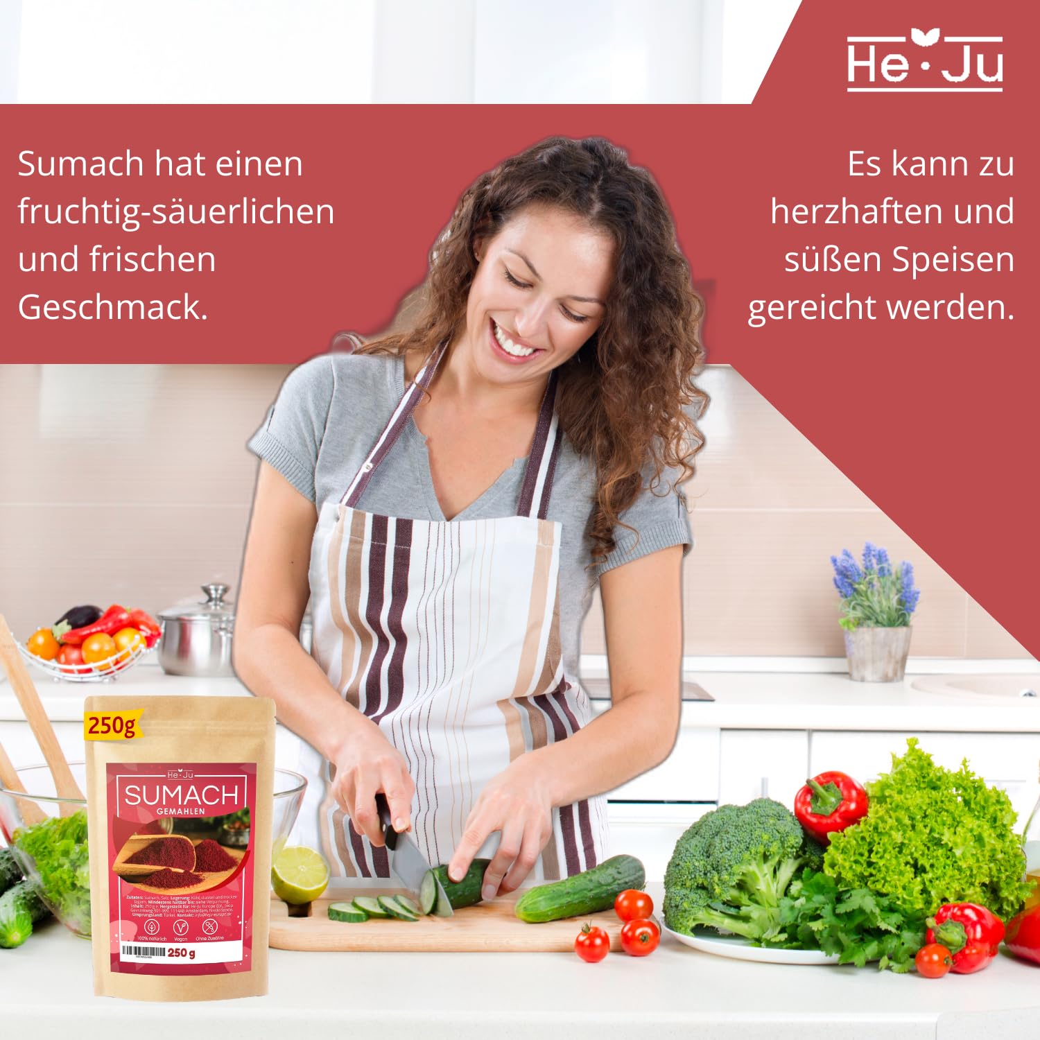 He-Ju Sumach Gewürz Zubereitung 250 g gemahlene Essigbaumfrucht