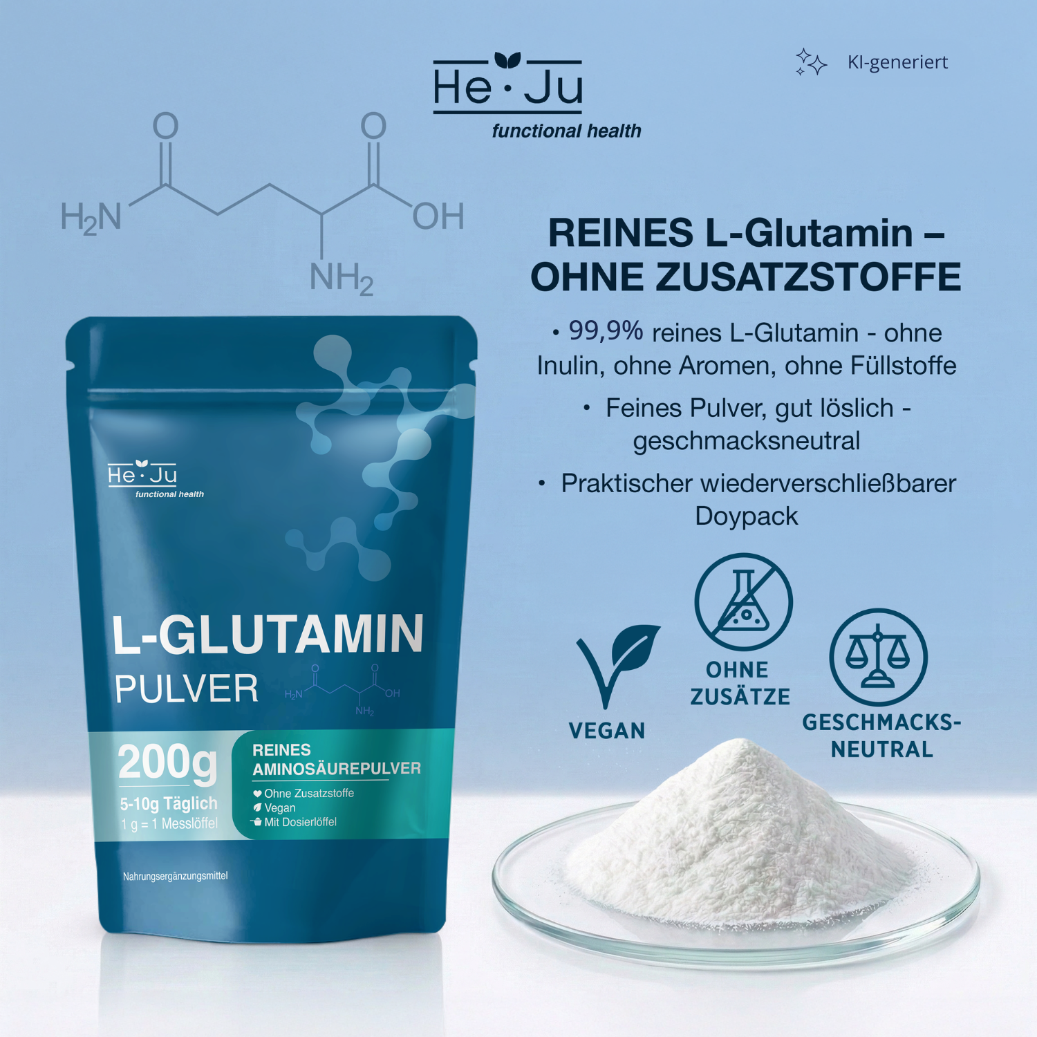 He-Ju L-Glutamin Pulver 200g