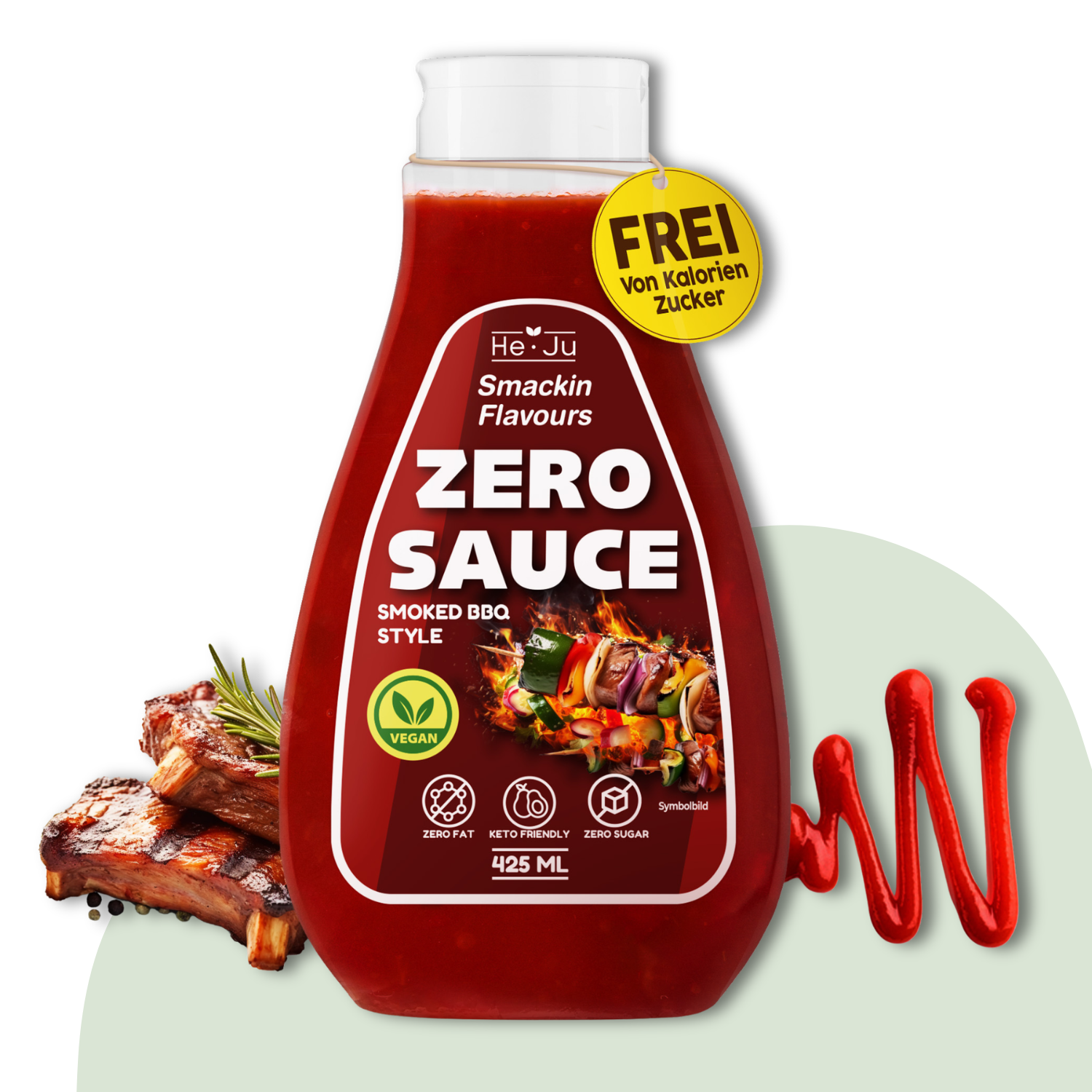He-Ju Zero Sauce Smoked BBQ 1x 425ml Light Sauce