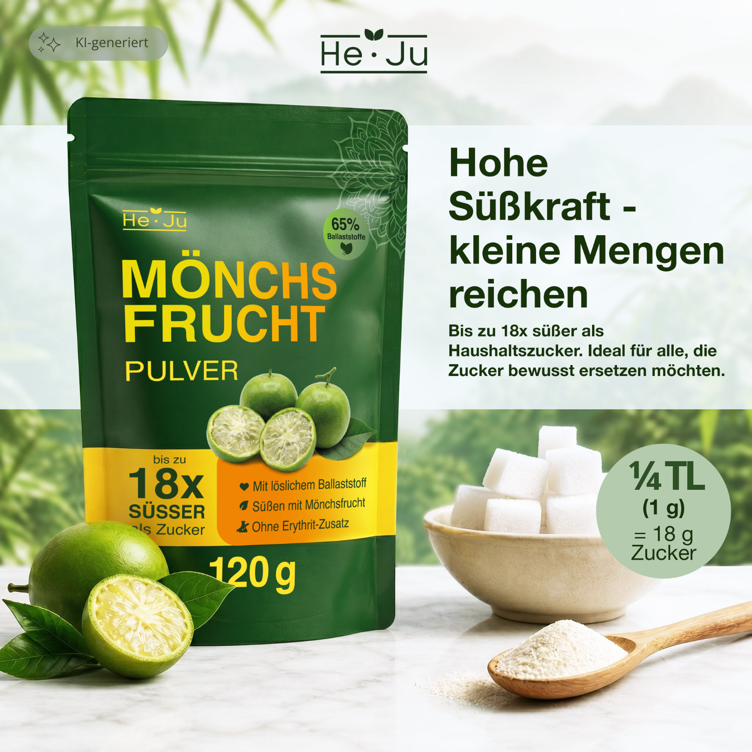 He-Ju Mönchsfrucht Pulver 120g,