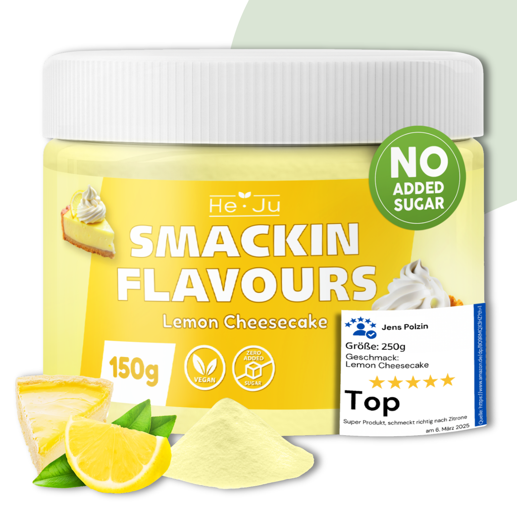 He-Ju Flavour Pulver Lemon Cheesecake 150g, vegan, ohne Zuckerzusatz, Keto
