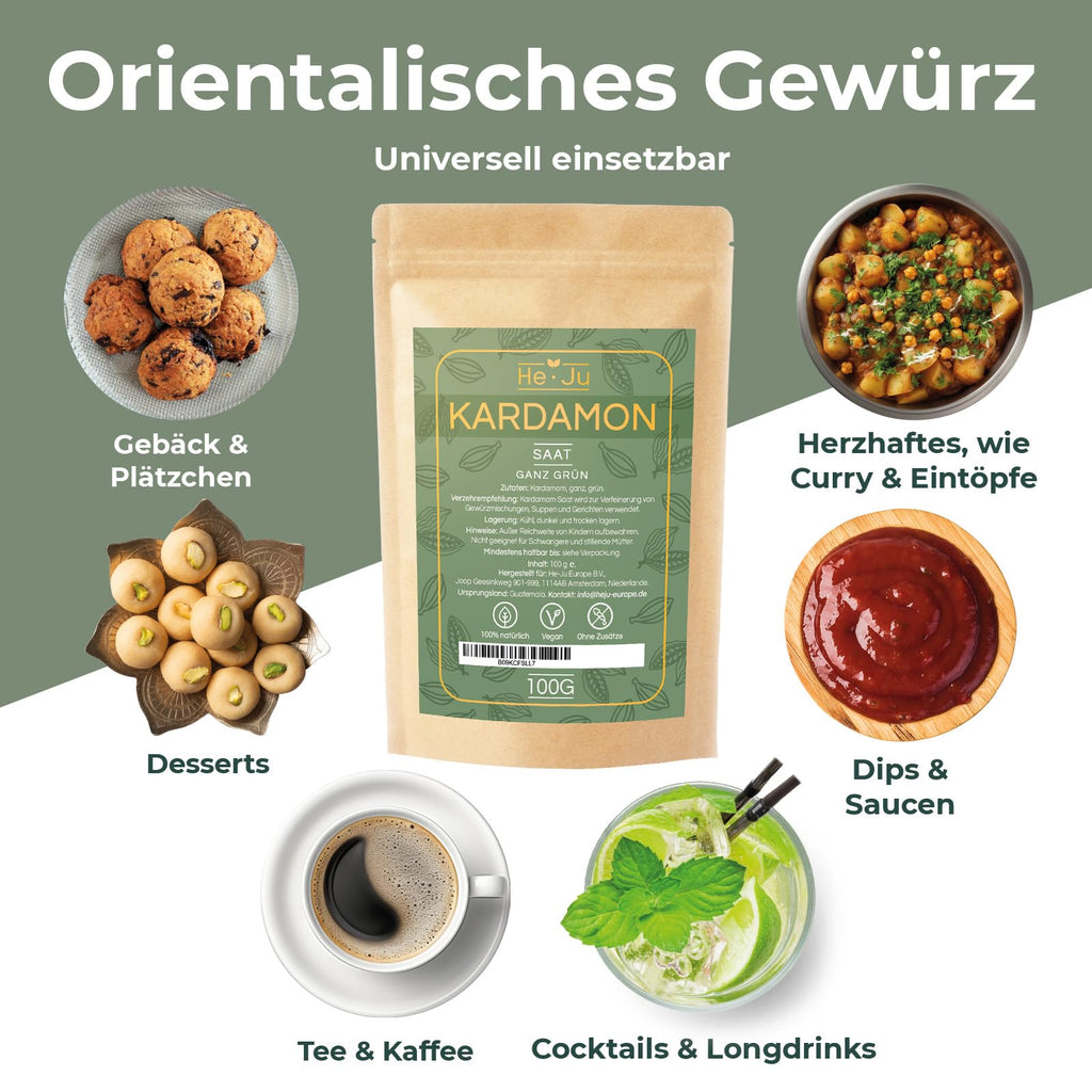 He-Ju Kardamom Ganz Grün 100g