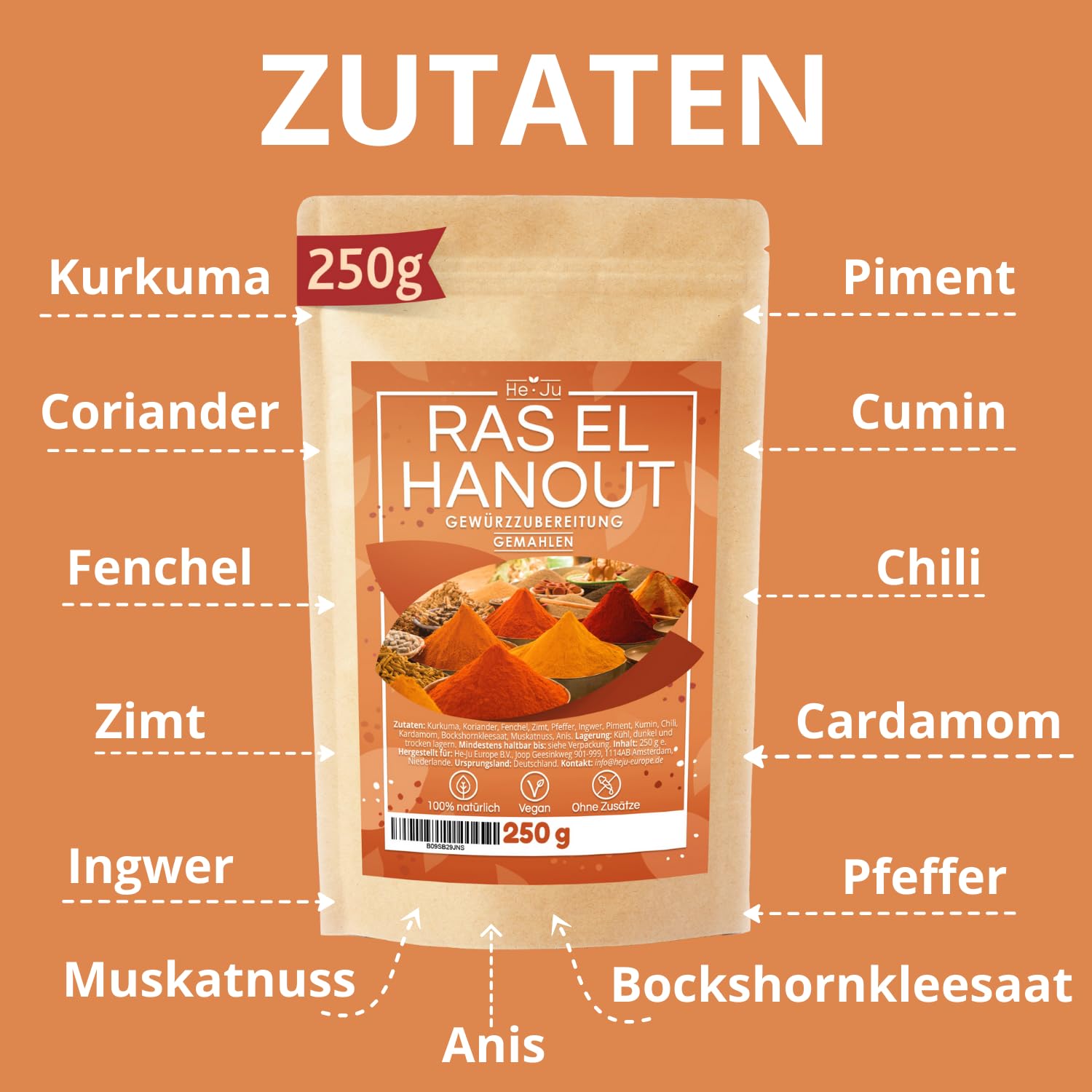 He-Ju Ras el Hanout Gewürz-Mischung 250 g