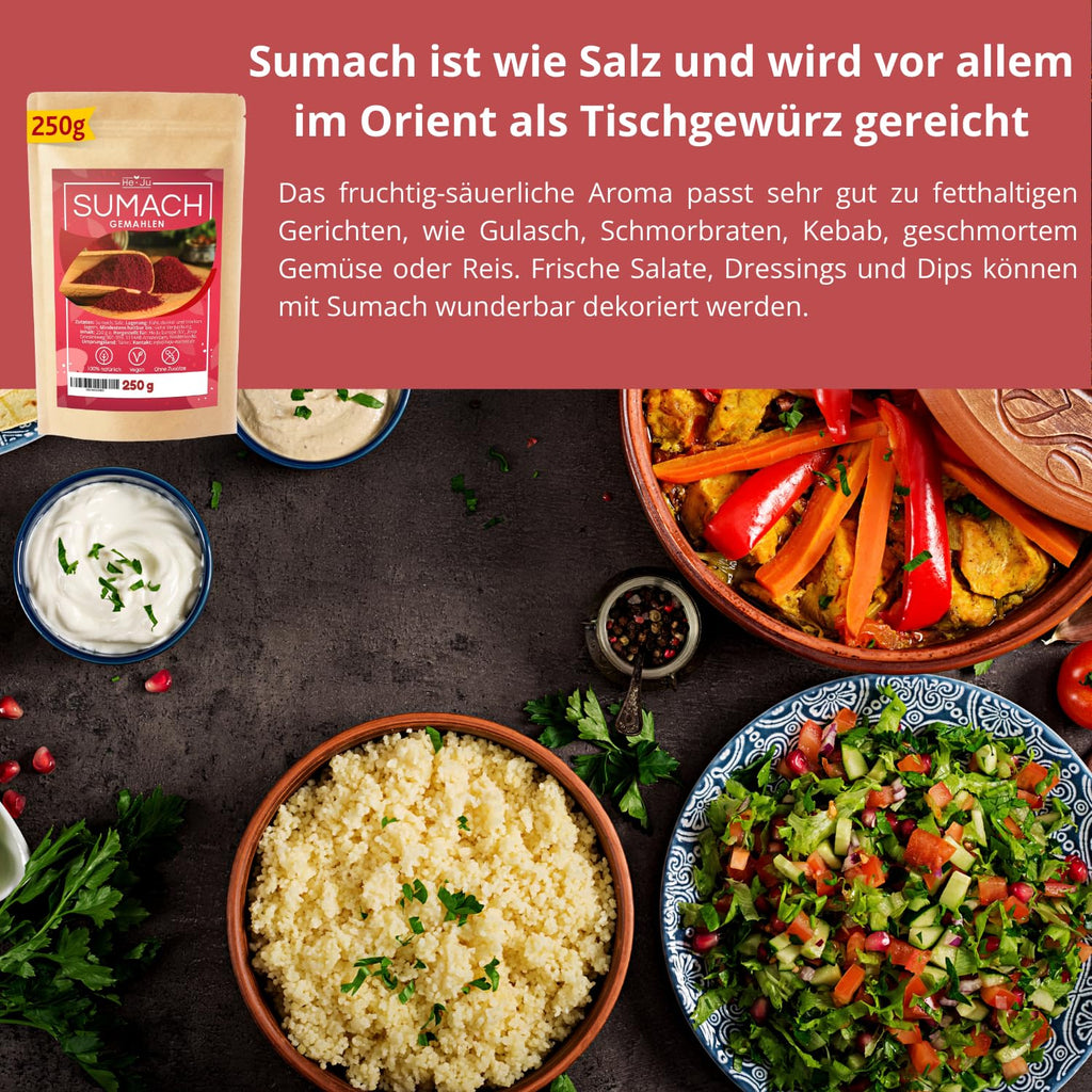 He-Ju Sumach Gewürz Zubereitung 250 g gemahlene Essigbaumfrucht