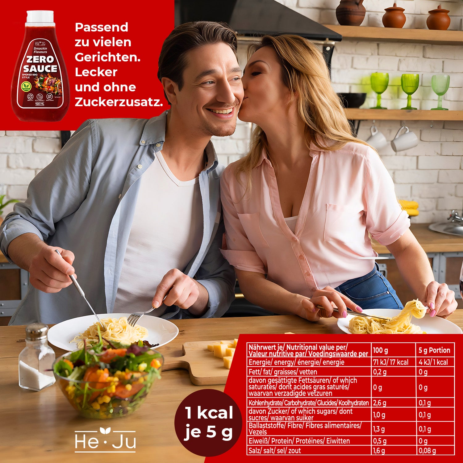 He-Ju Zero Sauce Smoked BBQ 1x 425ml Light Sauce