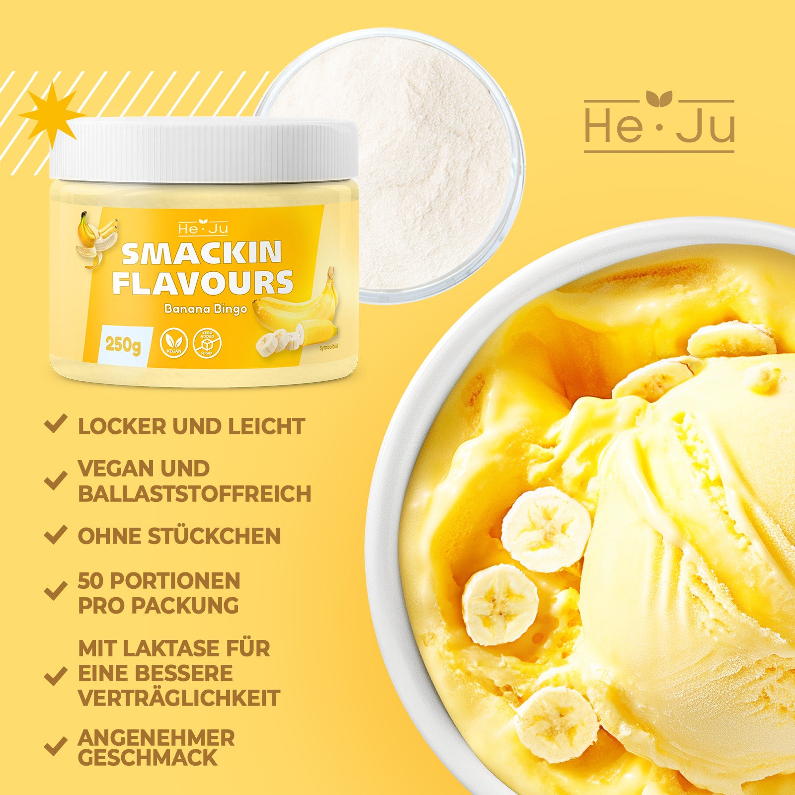 He-Ju Flavour Pulver Banane 250g vegan