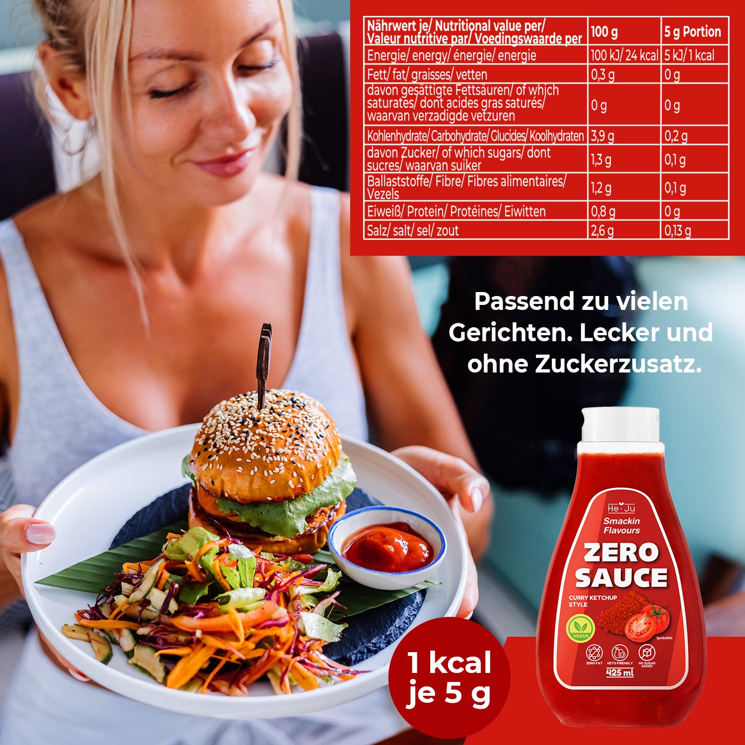 He-Ju Zero Sauce Curry Ketchup, 1x 425ml Light Sauce