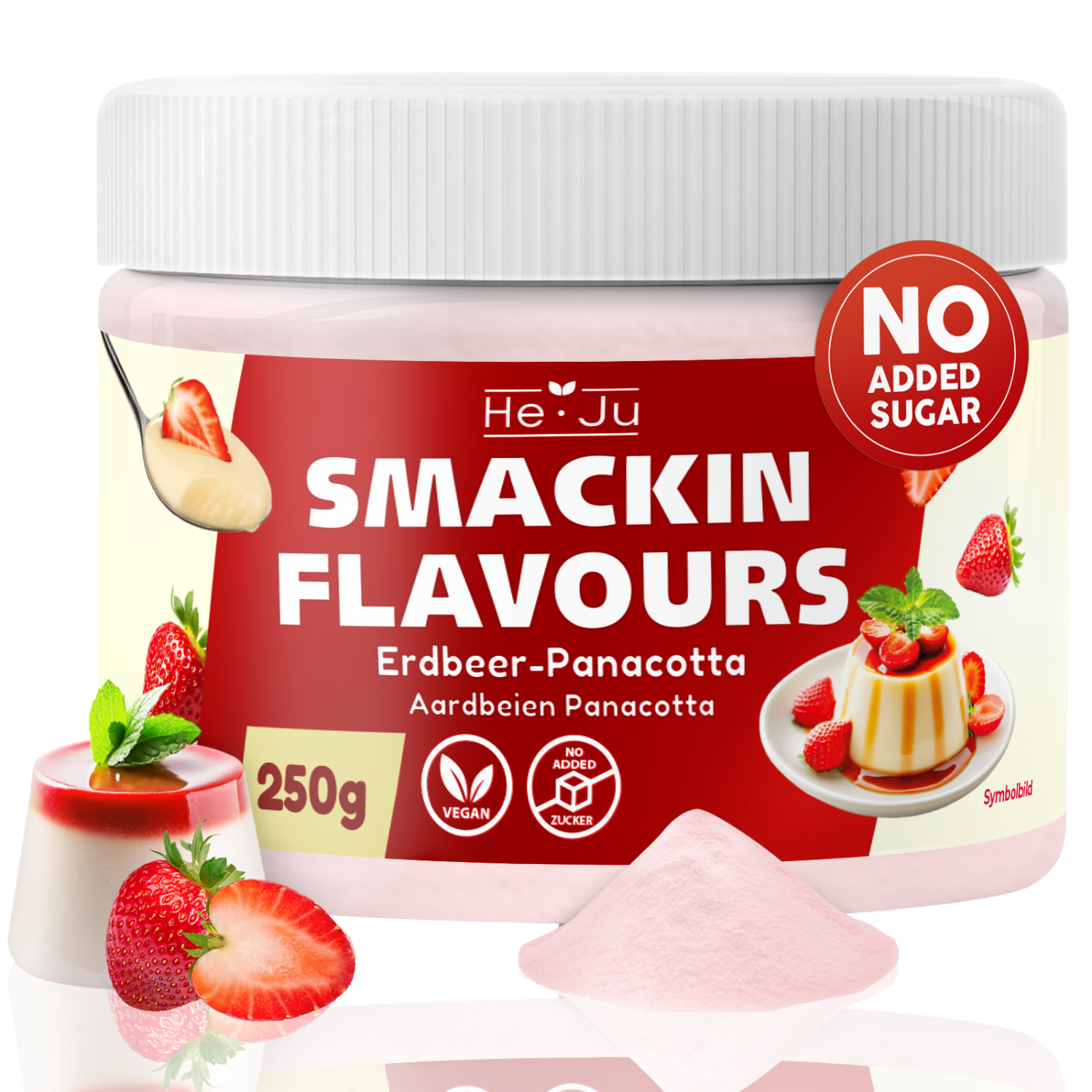 He-Ju Flavour Pulver Erdbeer Panna-Cotta 250g vegan