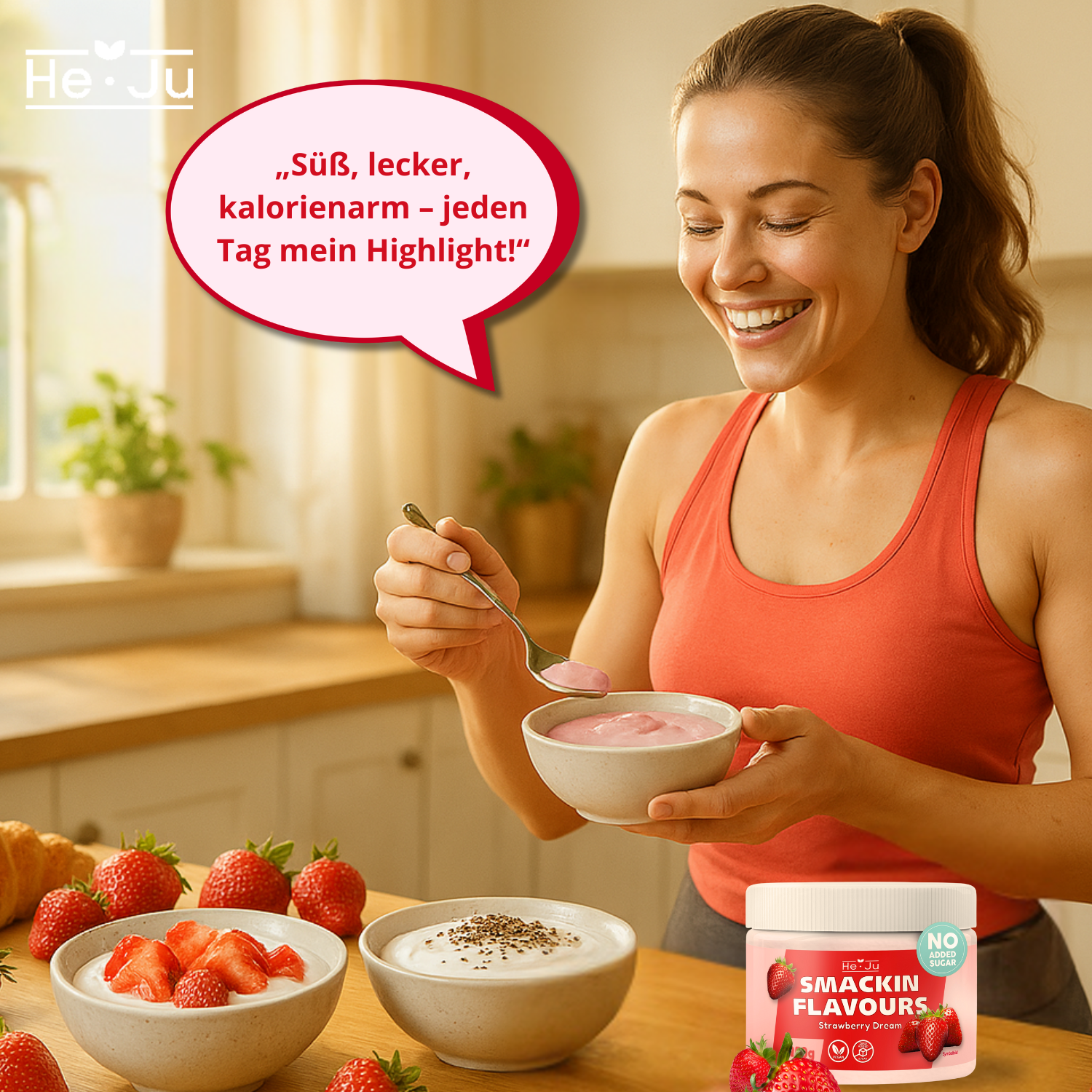 He-Ju Flavour Pulver Erdbeere 250g vegan