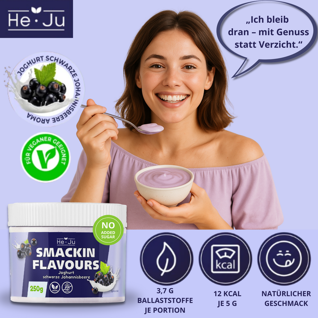 He-Ju Flavour Pulver Joghurt schwarze Johannisbeere 250g vegan