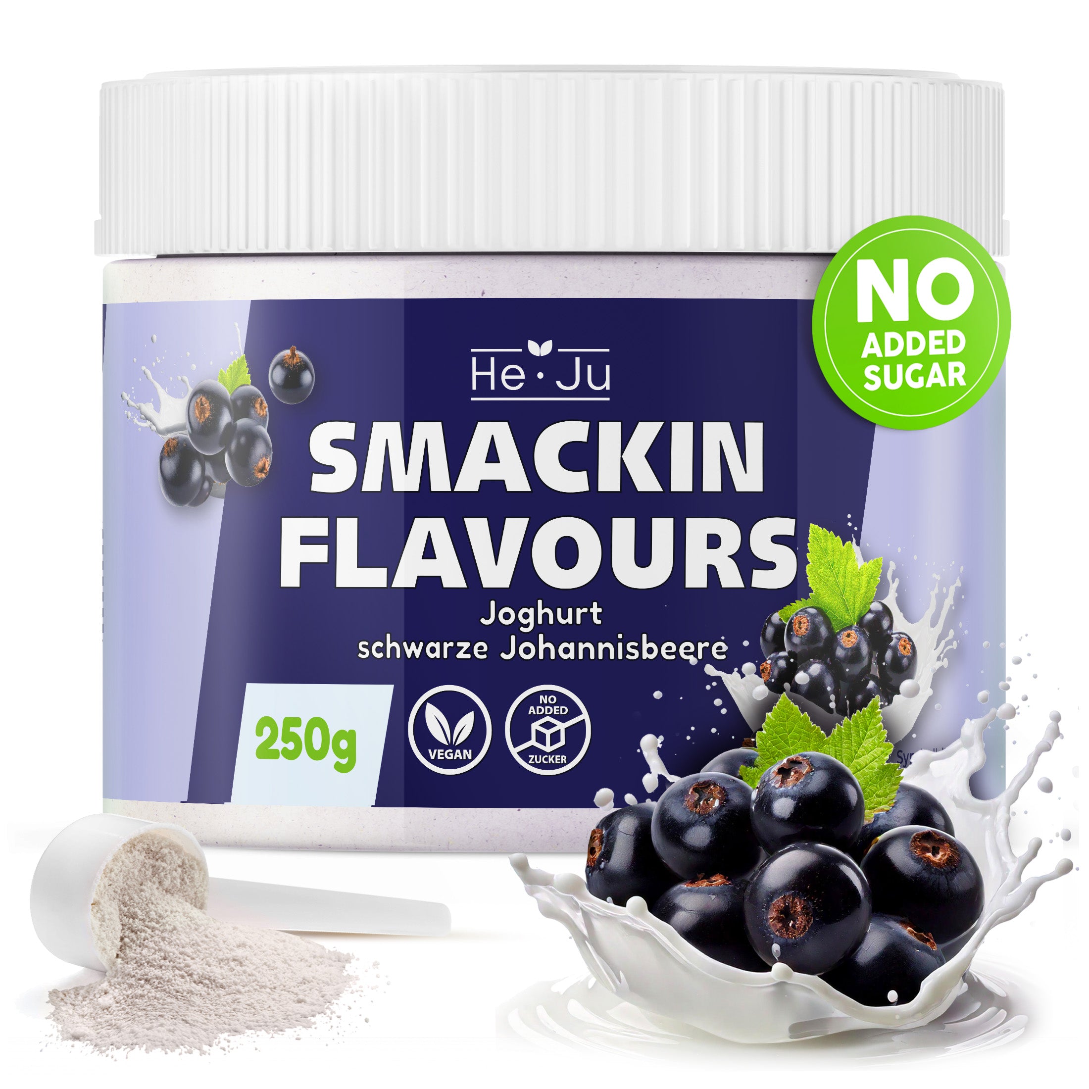 He-Ju Flavour Pulver Joghurt schwarze Johannisbeere 250g vegan