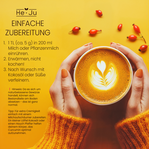 He-Ju Bio Goldene Milch Immungold 300g (60 Portionen), Mit Vitamin C aus Acerola & Hagebutte