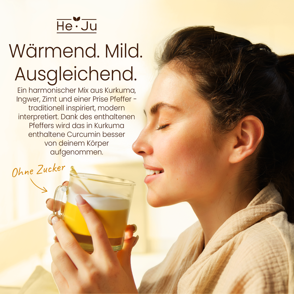 He-Ju Bio Goldene Milch Classic, 150g (30 Portionen), Kurkuma Latte Pulver mit Lucuma
