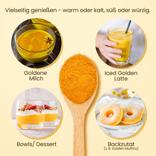 He-Ju Bio Goldene Milch Classic, 150g (30 Portionen), Kurkuma Latte Pulver mit Lucuma