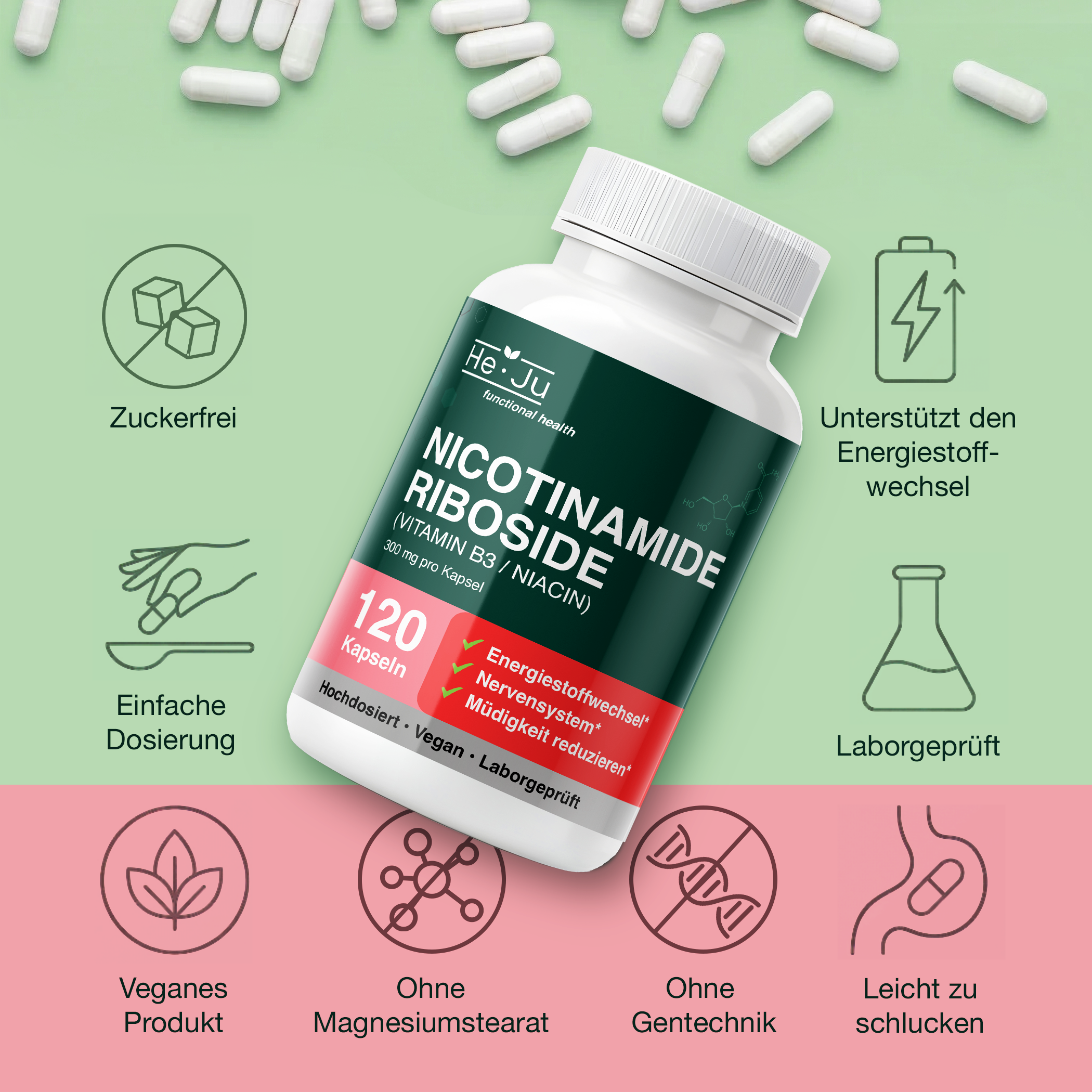 He-Ju Nicotinamide Riboside Chloride 300 mg 120 NR Kapseln