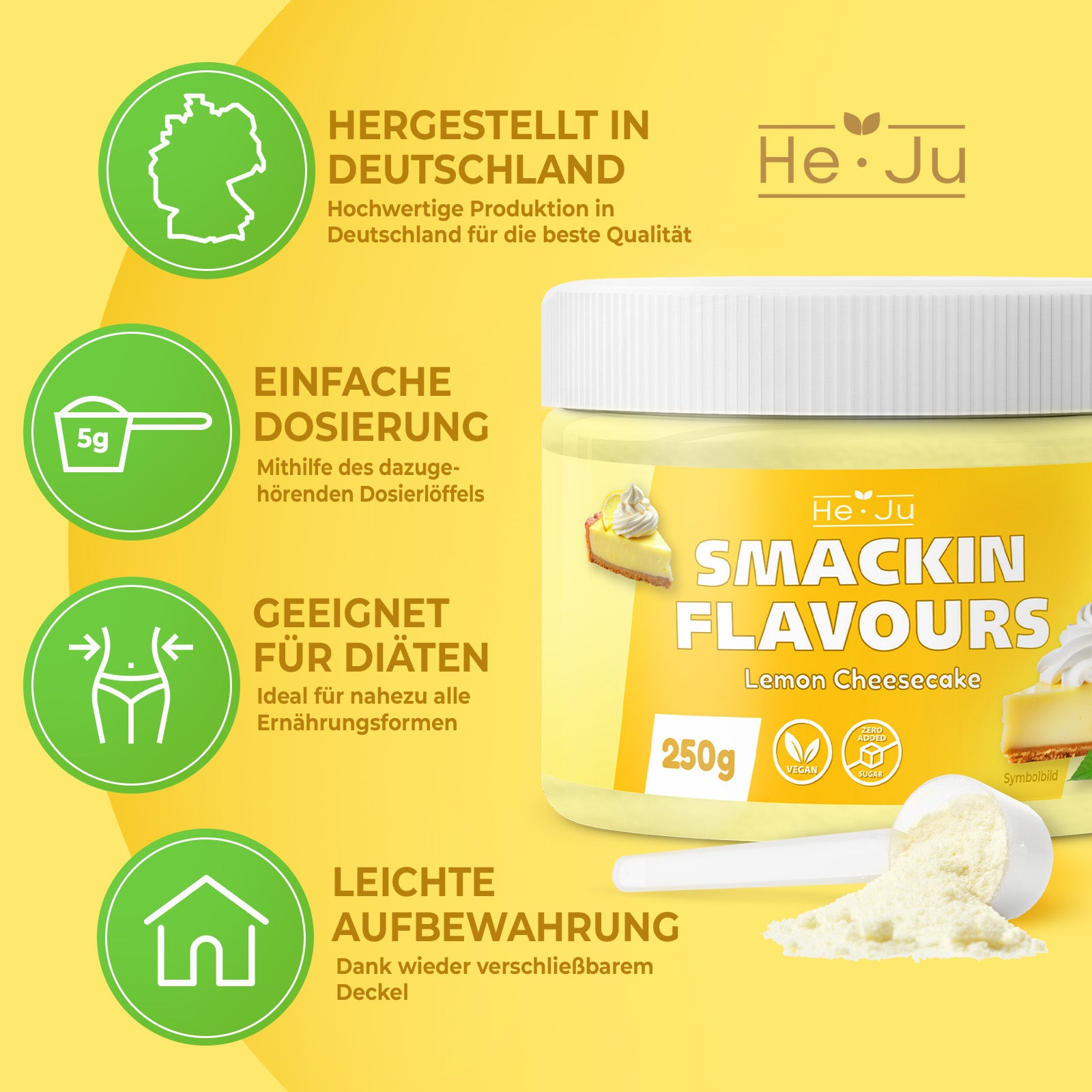 He-Ju Flavour Pulver Lemon Cheesecake 250g, vegan