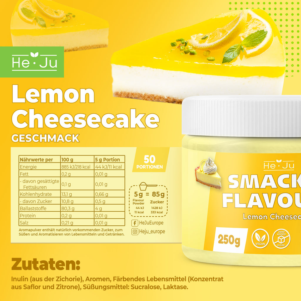 He-Ju Flavour Pulver Lemon Cheesecake 250g, vegan