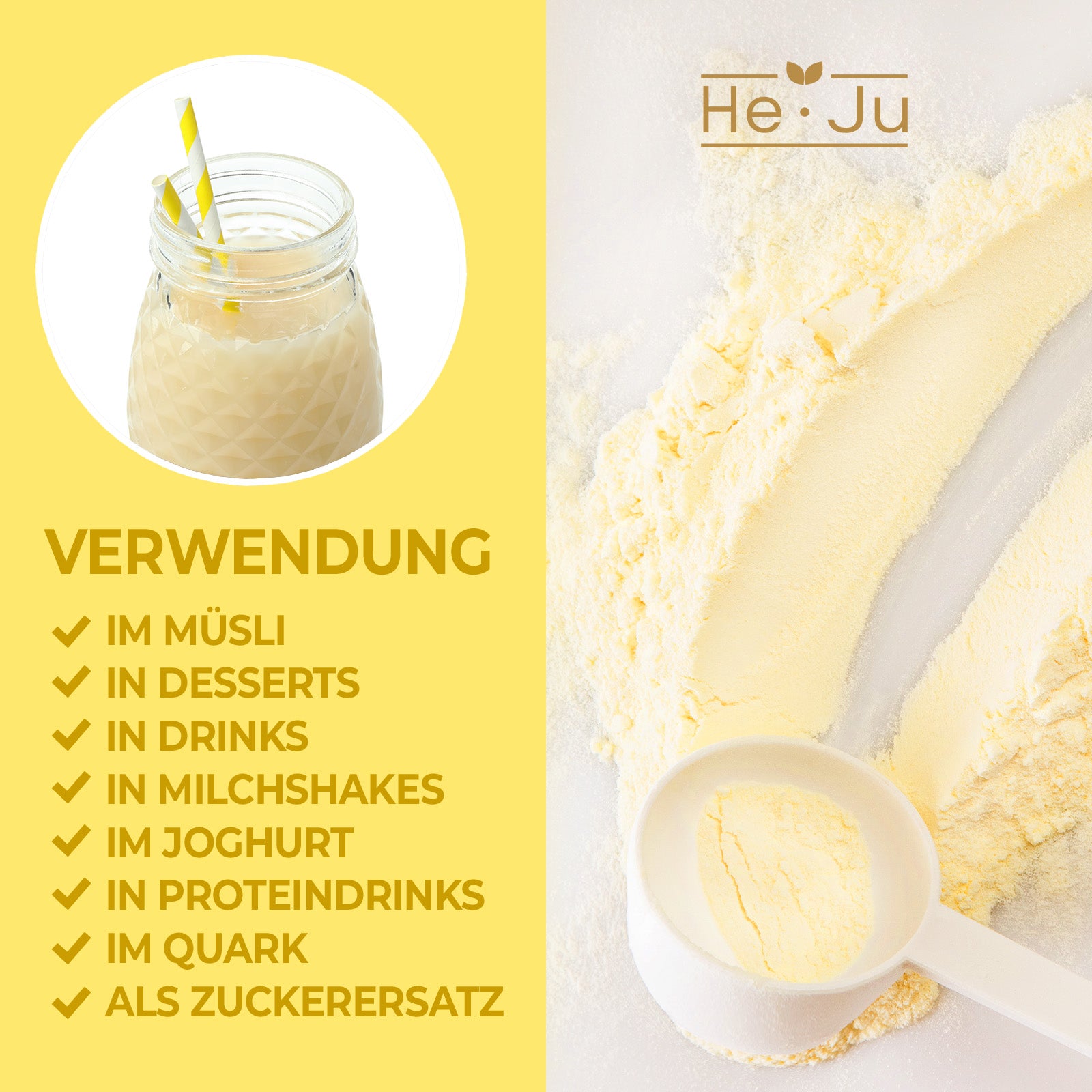 He-Ju Flavour Pulver Lemon Cheesecake, vegan, Lemon Cheesecake Geschmackspulver zum Süßen fast ohne Kalorien (150g)