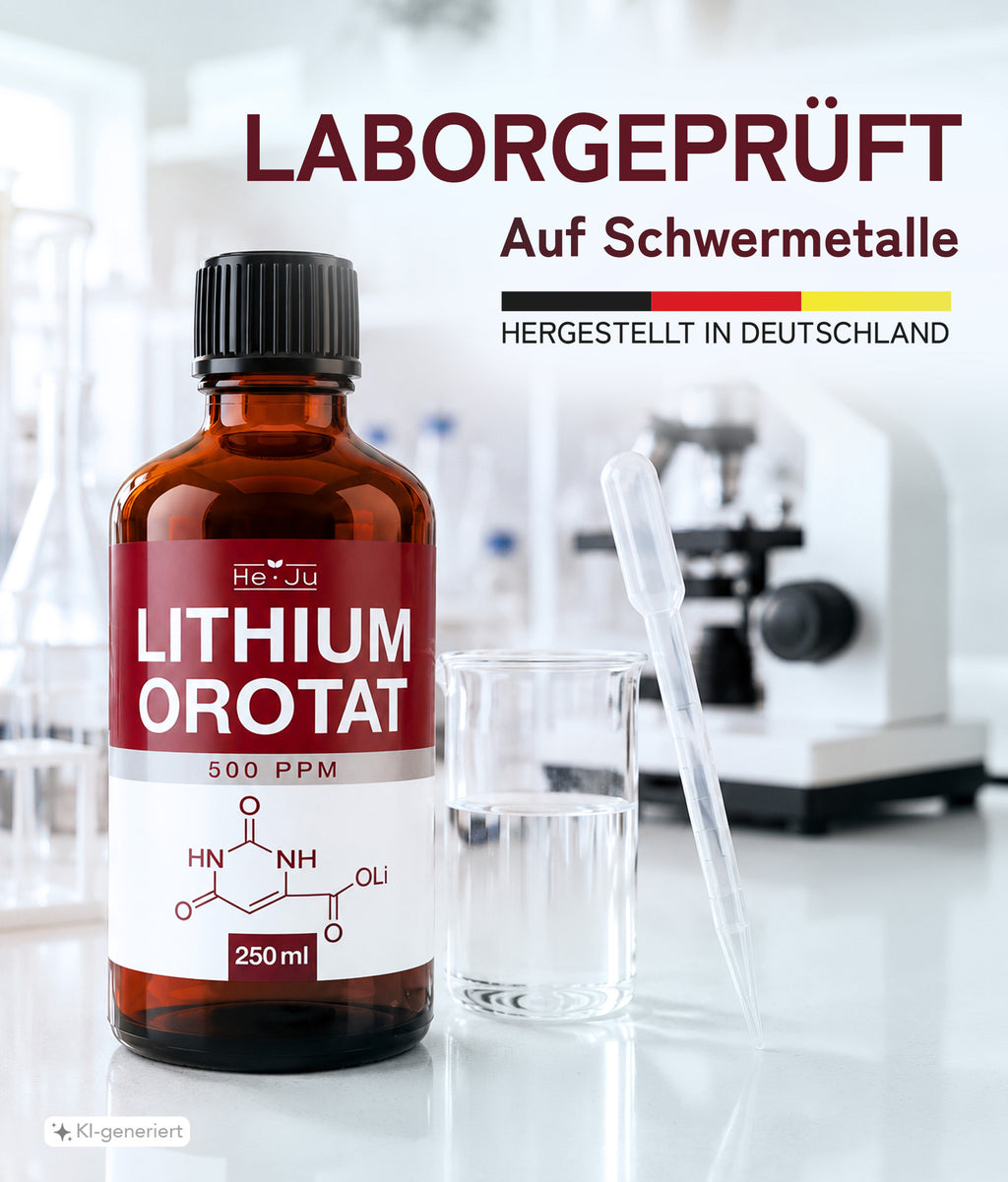 He-Ju Lithium Orotat 250ml Laborchemikalie 550ppm mit Pipette
