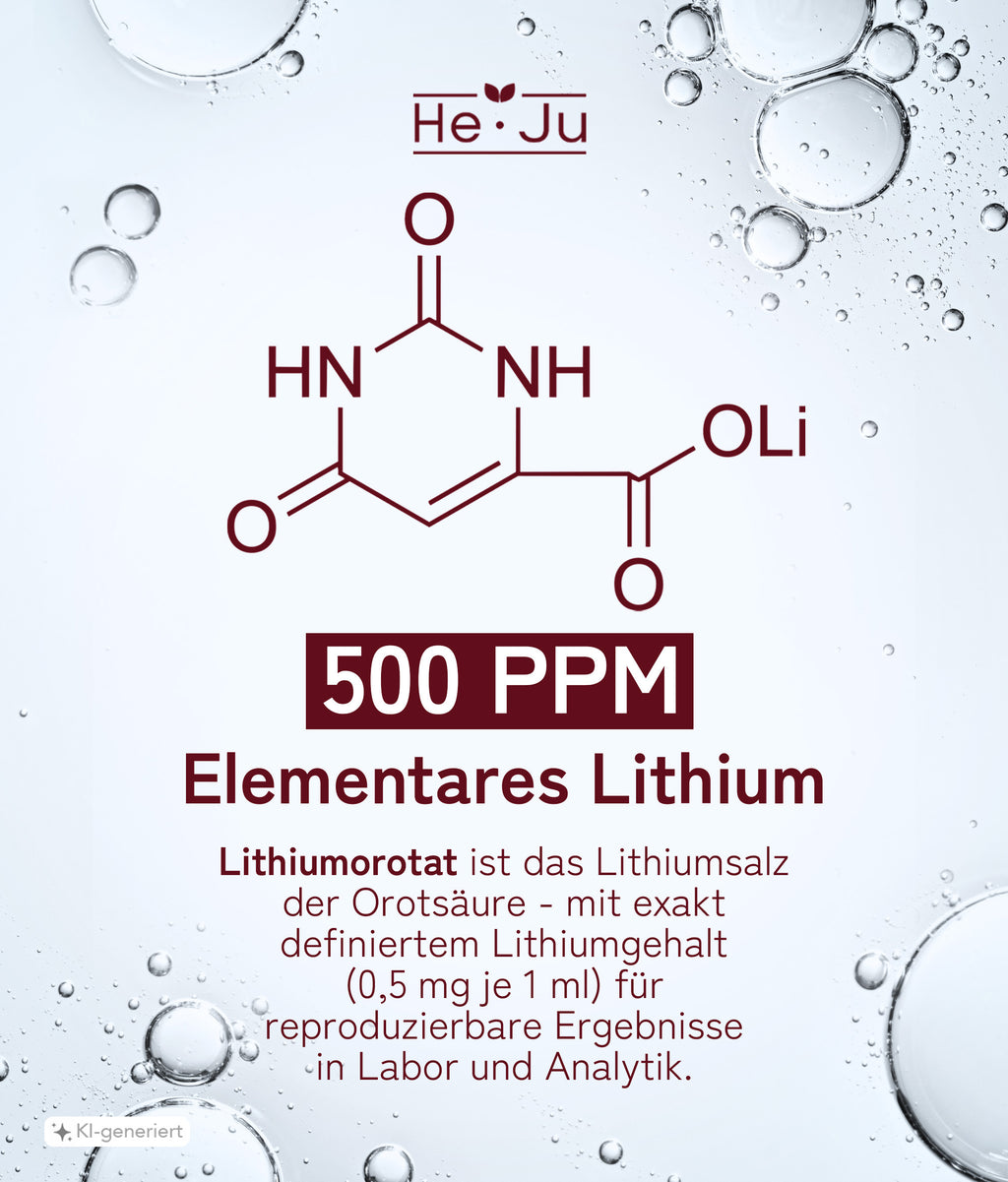 He-Ju Lithium Orotat 250ml Laborchemikalie 550ppm mit Pipette