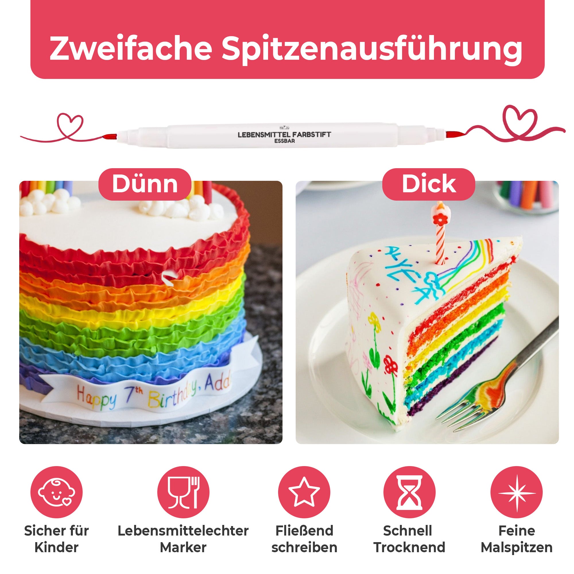 He-Ju Lebensmittelstifte essbar 10er Set