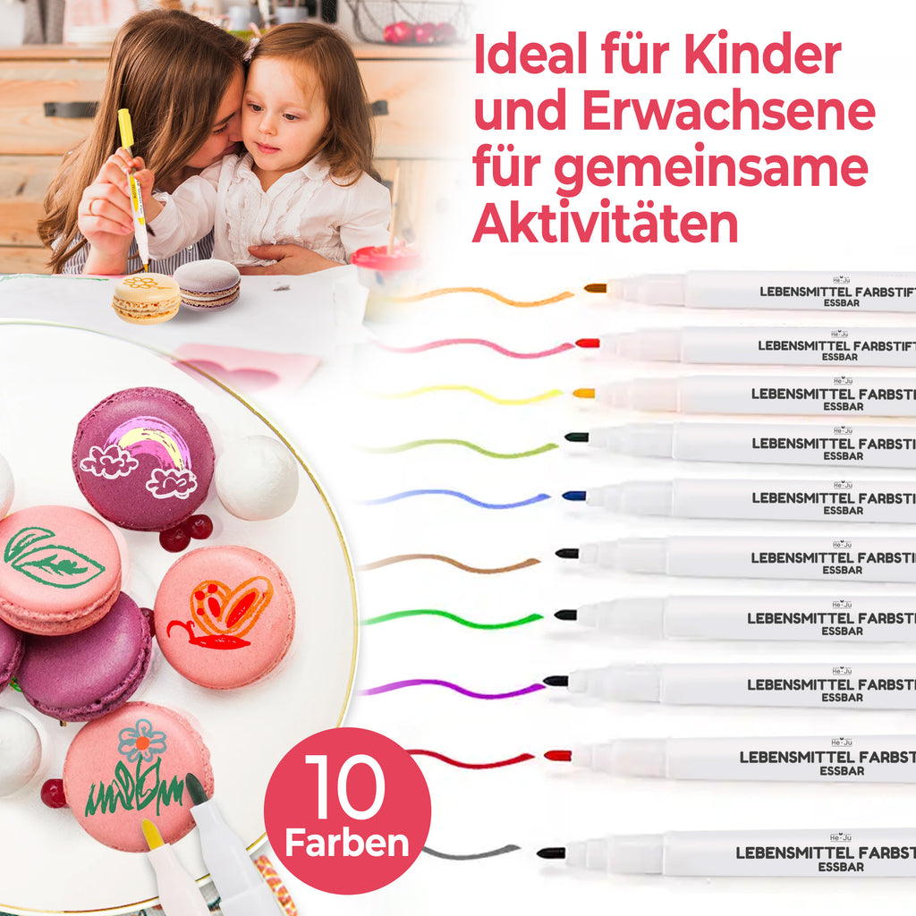 He-Ju Lebensmittelstifte essbar 10er Set
