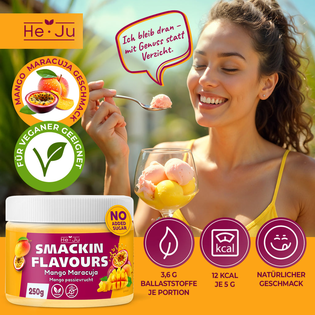 He-Ju Flavour Pulver Mango Maracuja 250g vegan