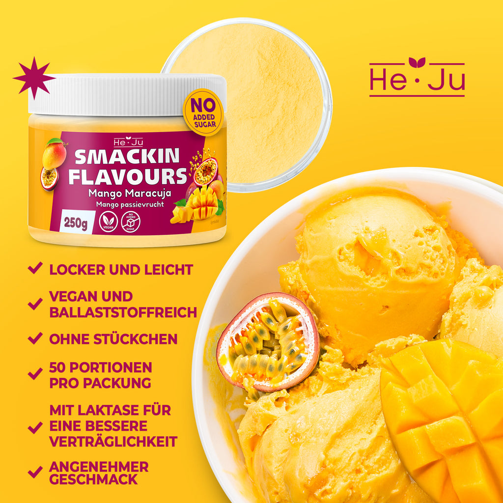 He-Ju Flavour Pulver Mango Maracuja 250g vegan