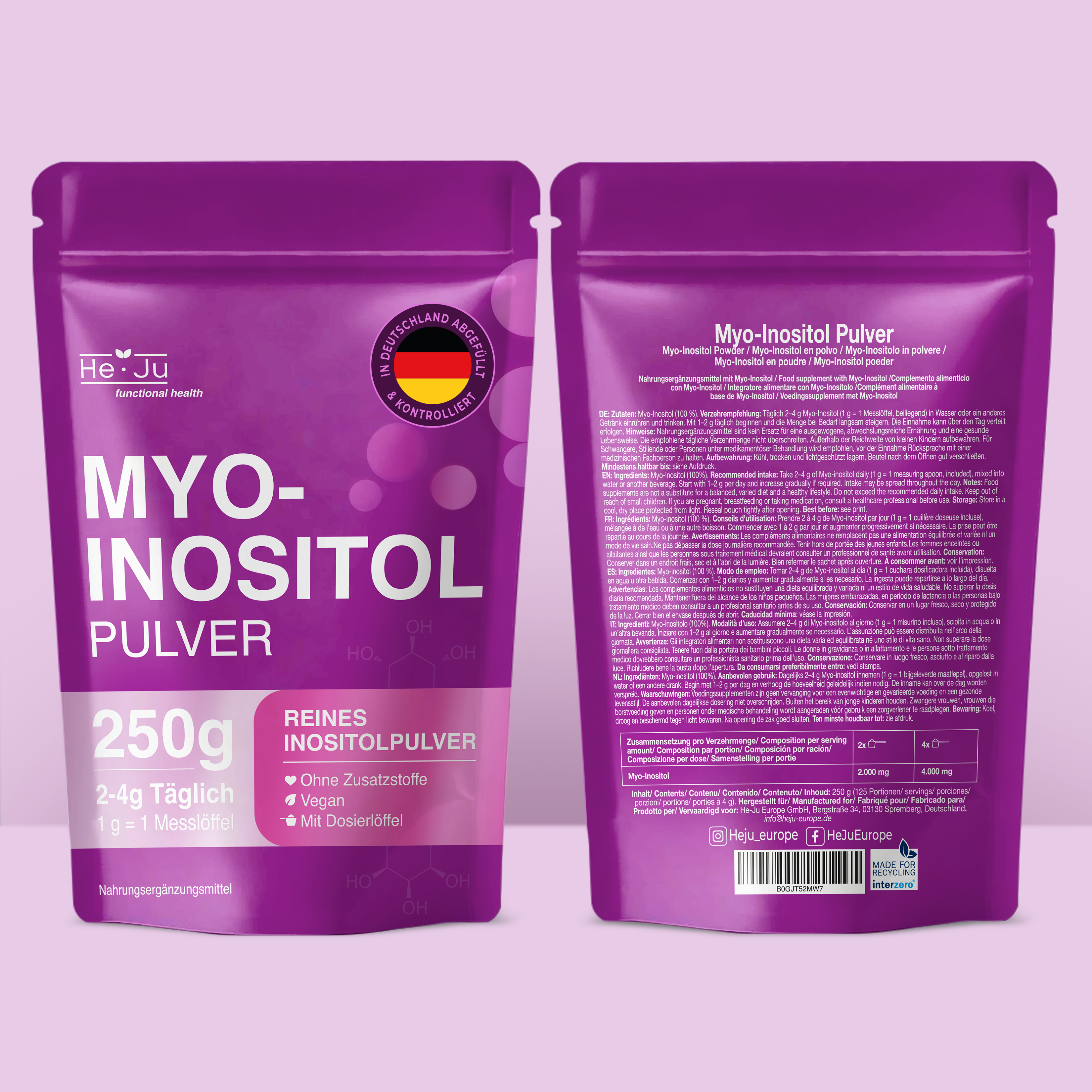 He-Ju Myo-Inositol Pulver 250 g