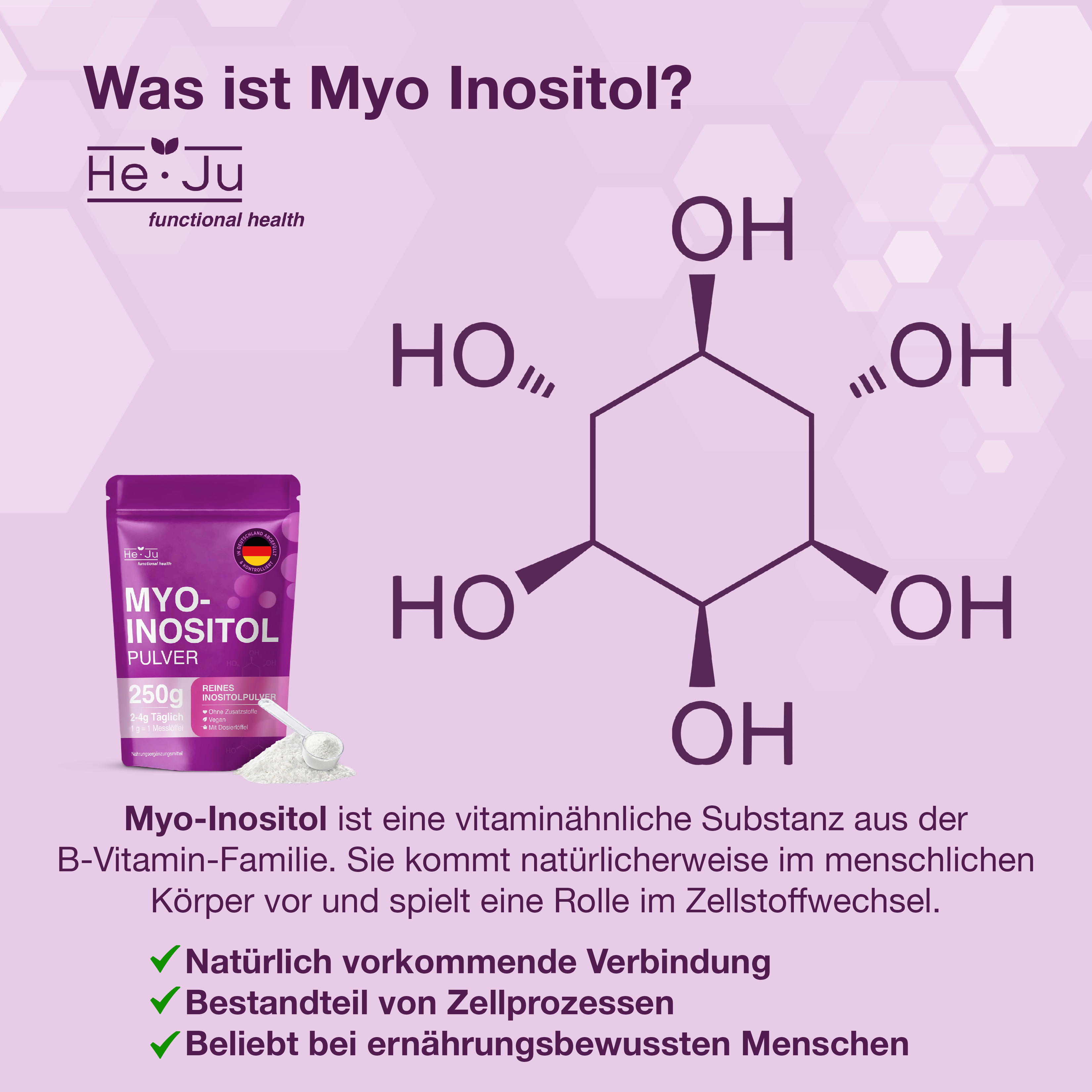 He-Ju Myo-Inositol Pulver 250 g