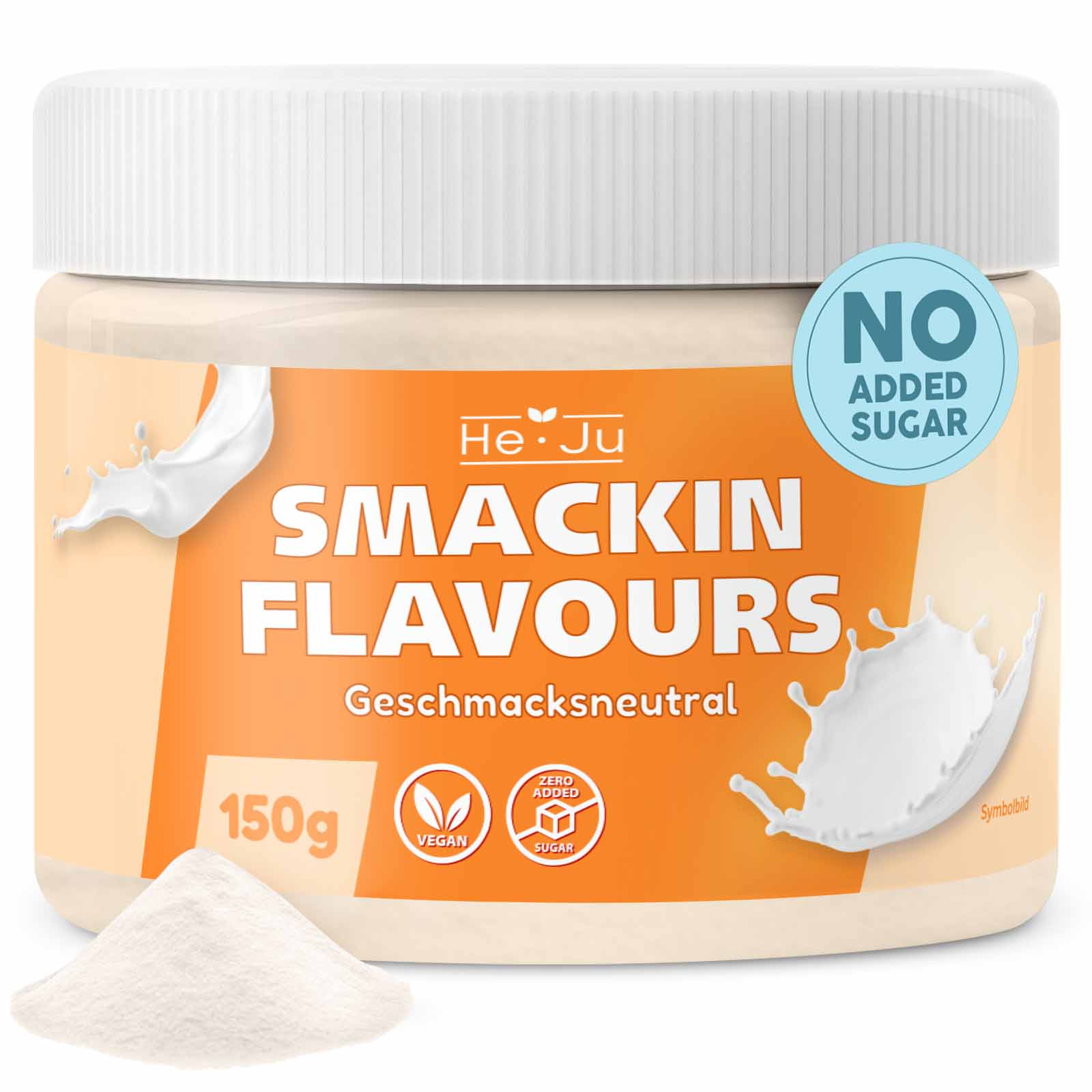 He-Ju Flavour Pulver Geschmacksneutral, vegan, das einzige Geschmackspulver ohne Geschmack zum Süßen (150g)