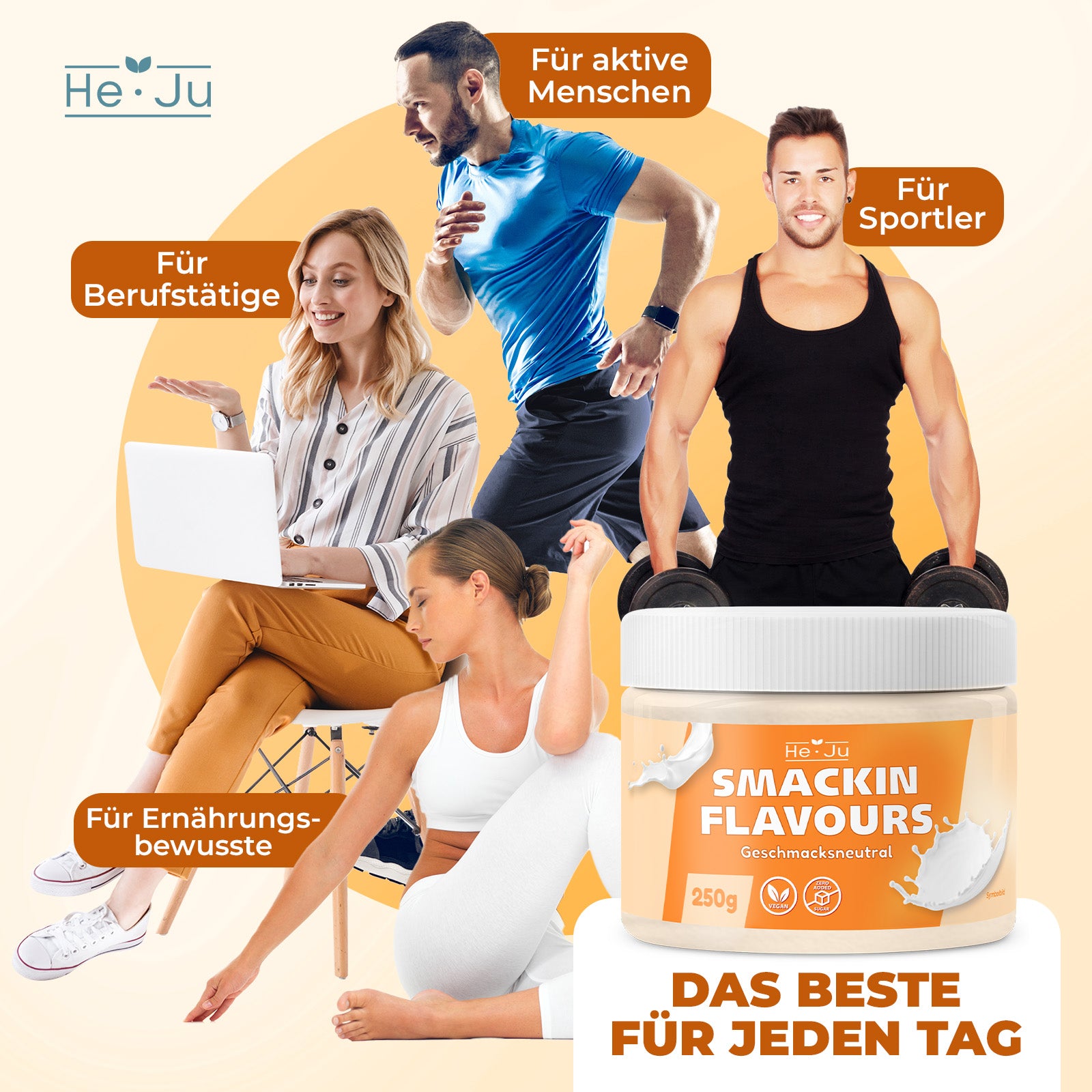 He-Ju Flavour Pulver Geschmacksneutral 250g, vegan