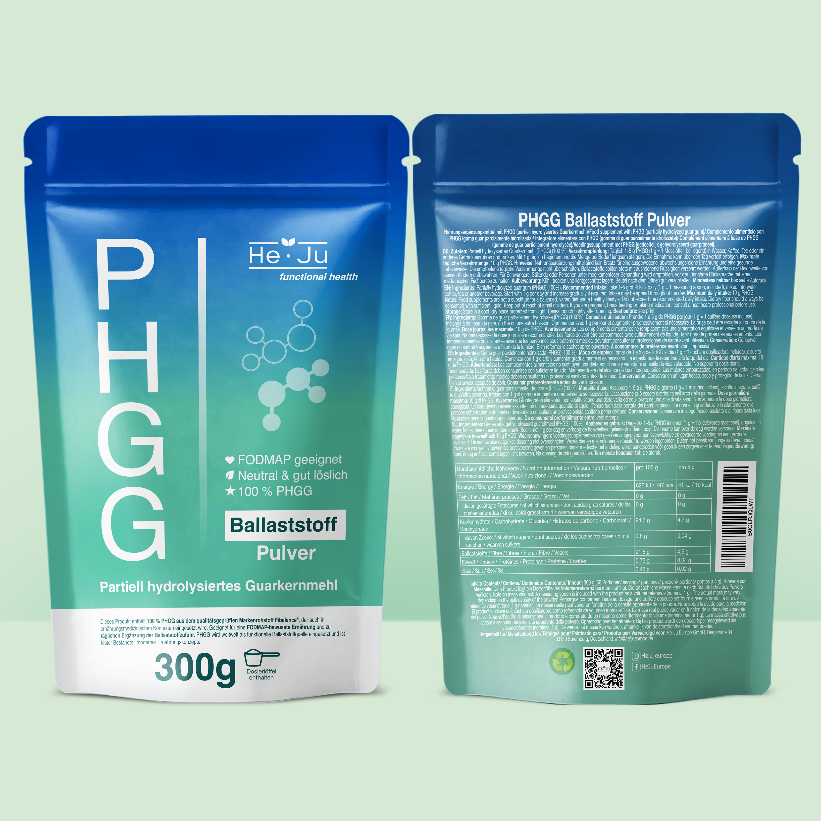 He-Ju PHGG Ballaststoff Pulver (Fibalance®) 300 g