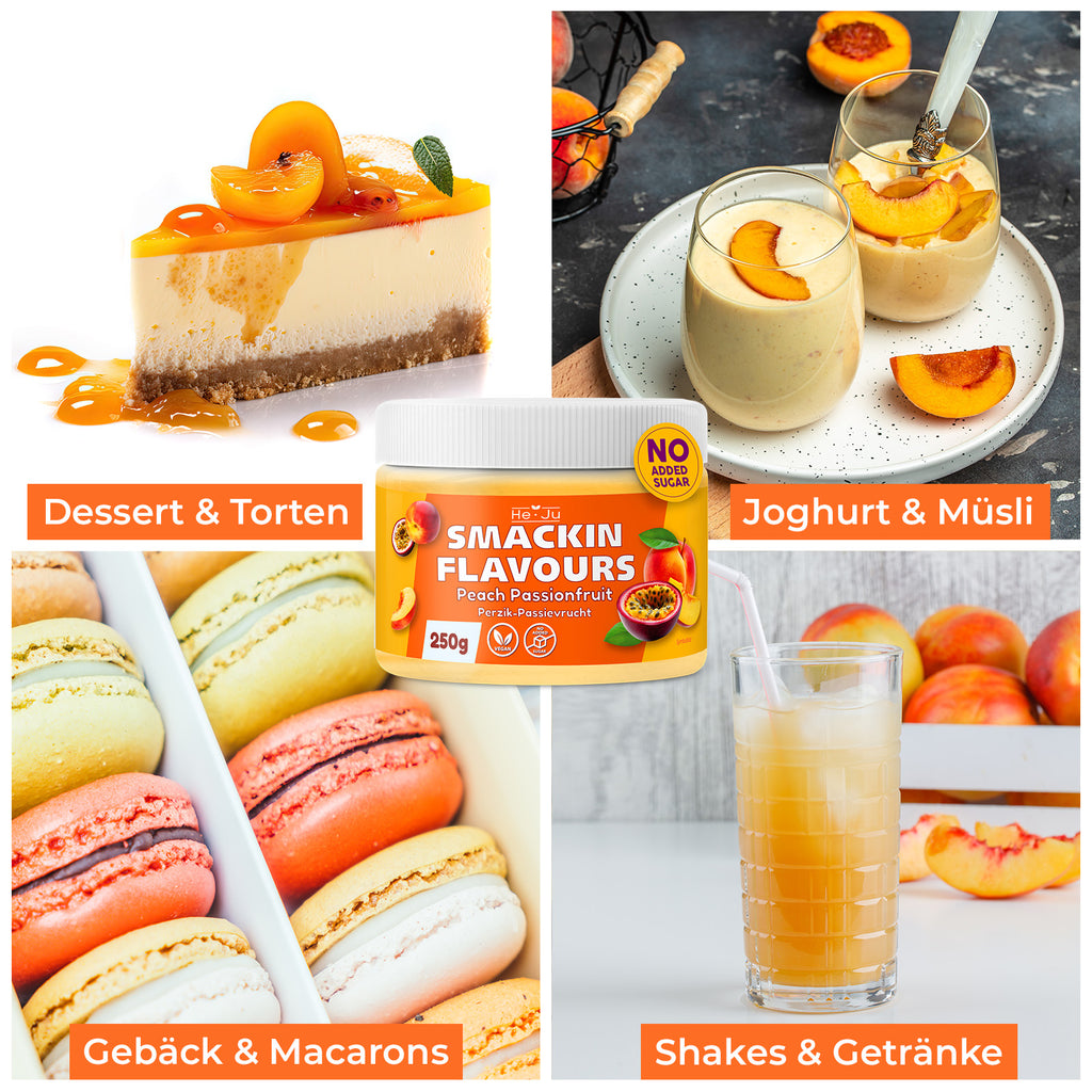 He-Ju Flavour Pulver Peach Passionfruit 250g vegan