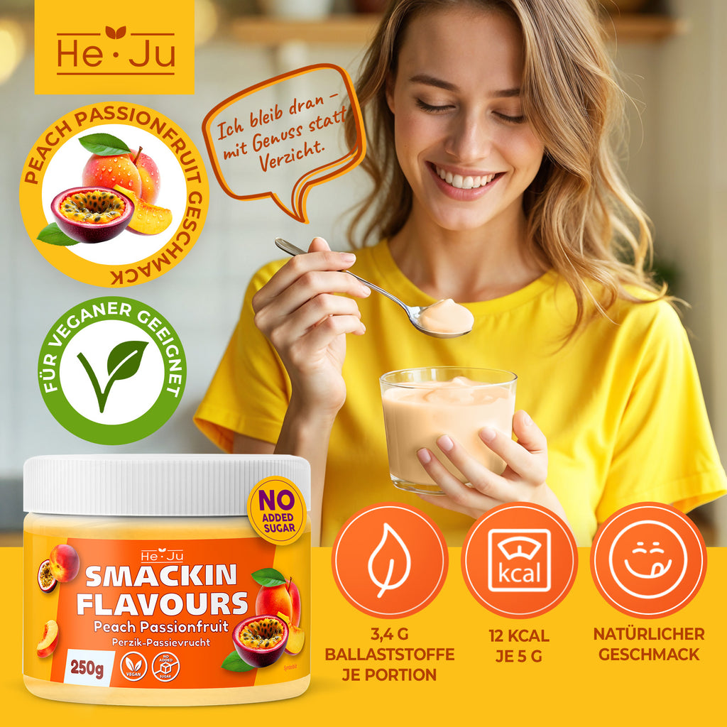 He-Ju Flavour Pulver Peach Passionfruit 250g vegan