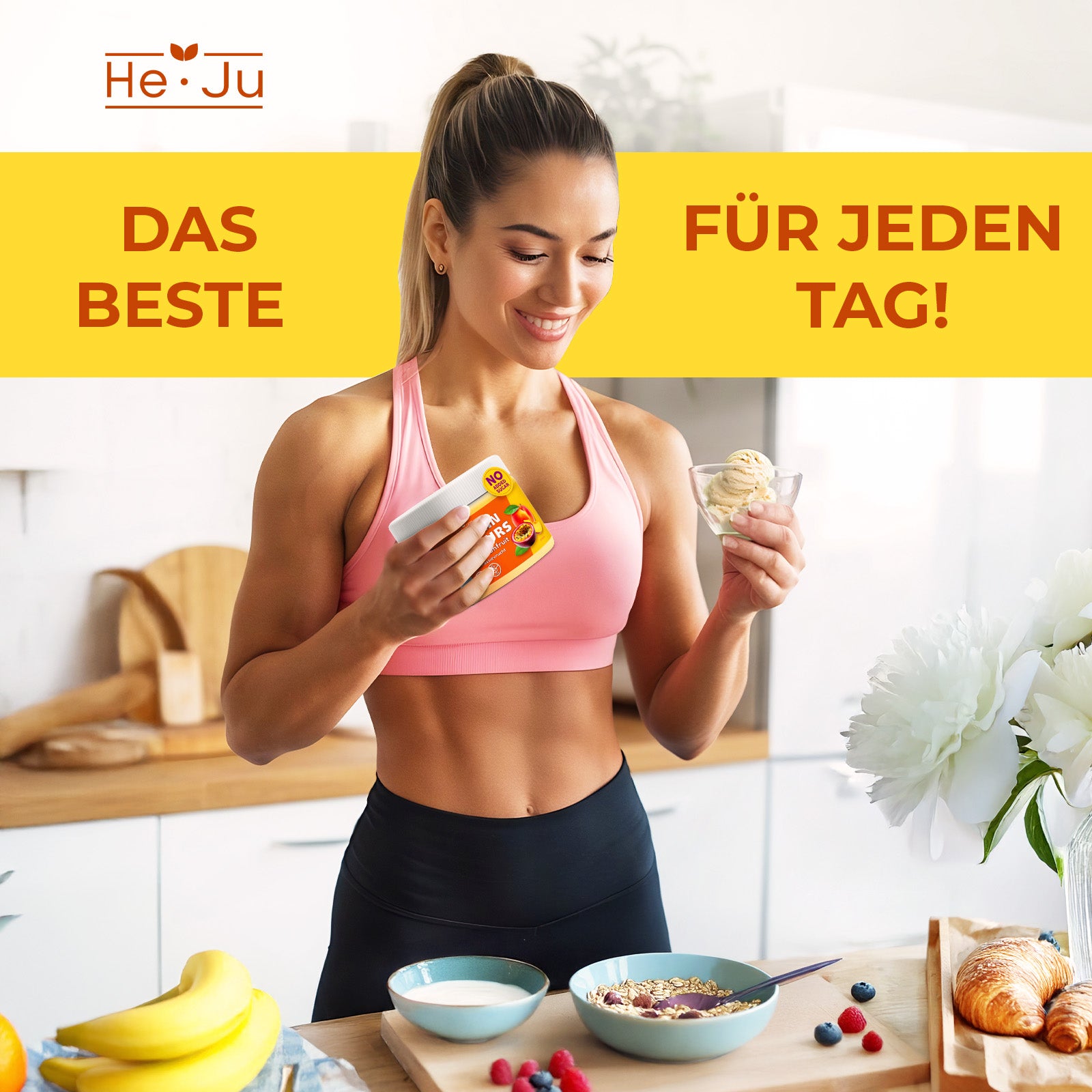 He-Ju Flavour Pulver Peach Passionfruit 250g vegan