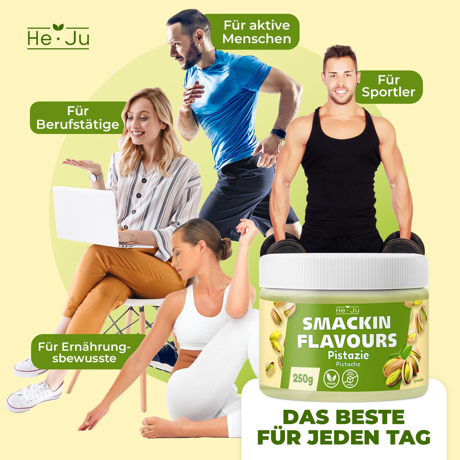 He-Ju Flavour Pulver Pistazie 250g vegan