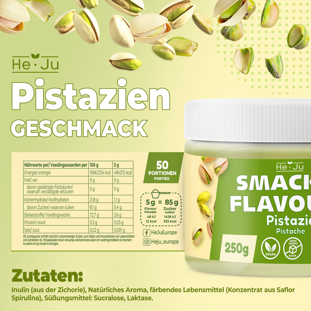He-Ju Flavour Pulver Pistazie 250g vegan