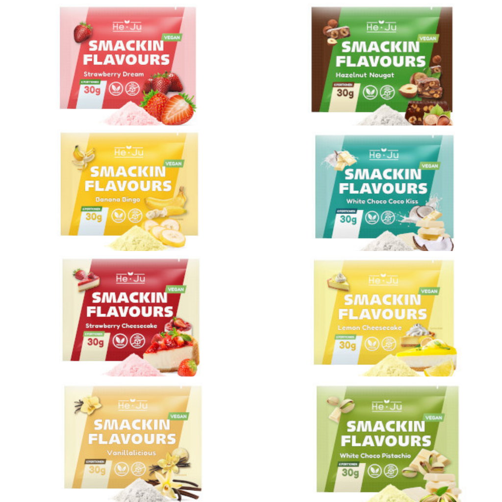 He-Ju Flavour Pulver Proben Set 8 x 30g, verschiedene Geschmackspulver Sorten