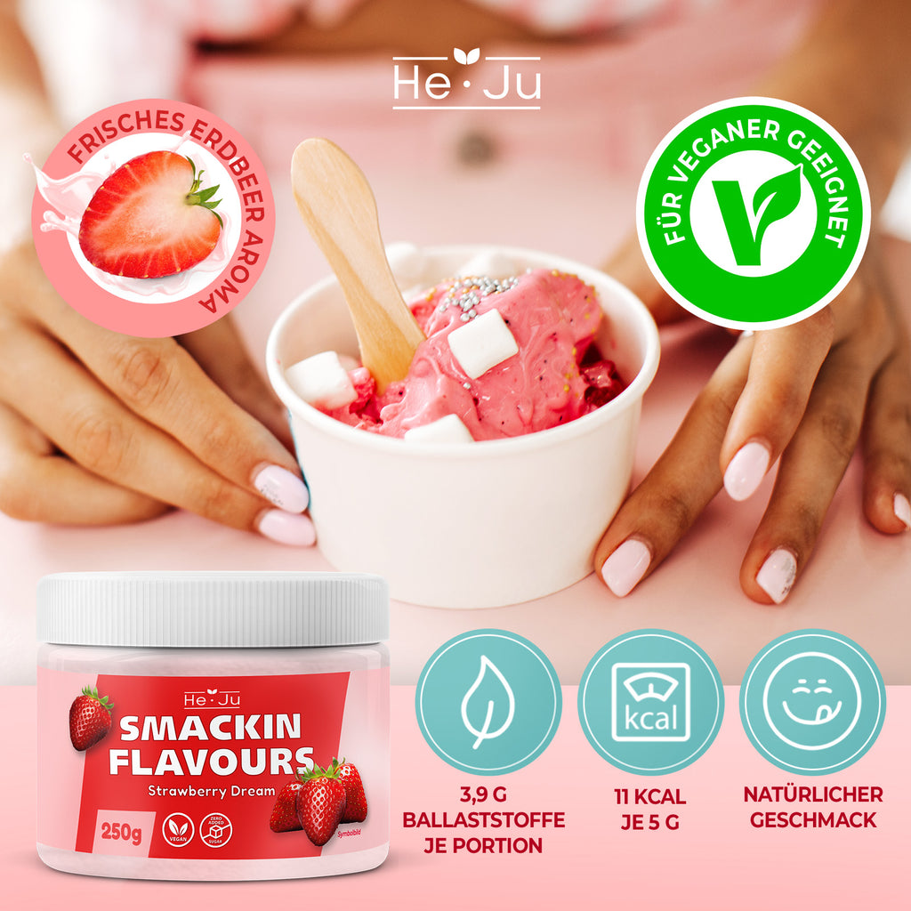 He-Ju Flavour Pulver Erdbeere 250g vegan