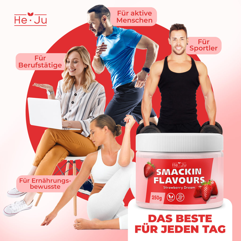 He-Ju Flavour Pulver Erdbeere 250g vegan