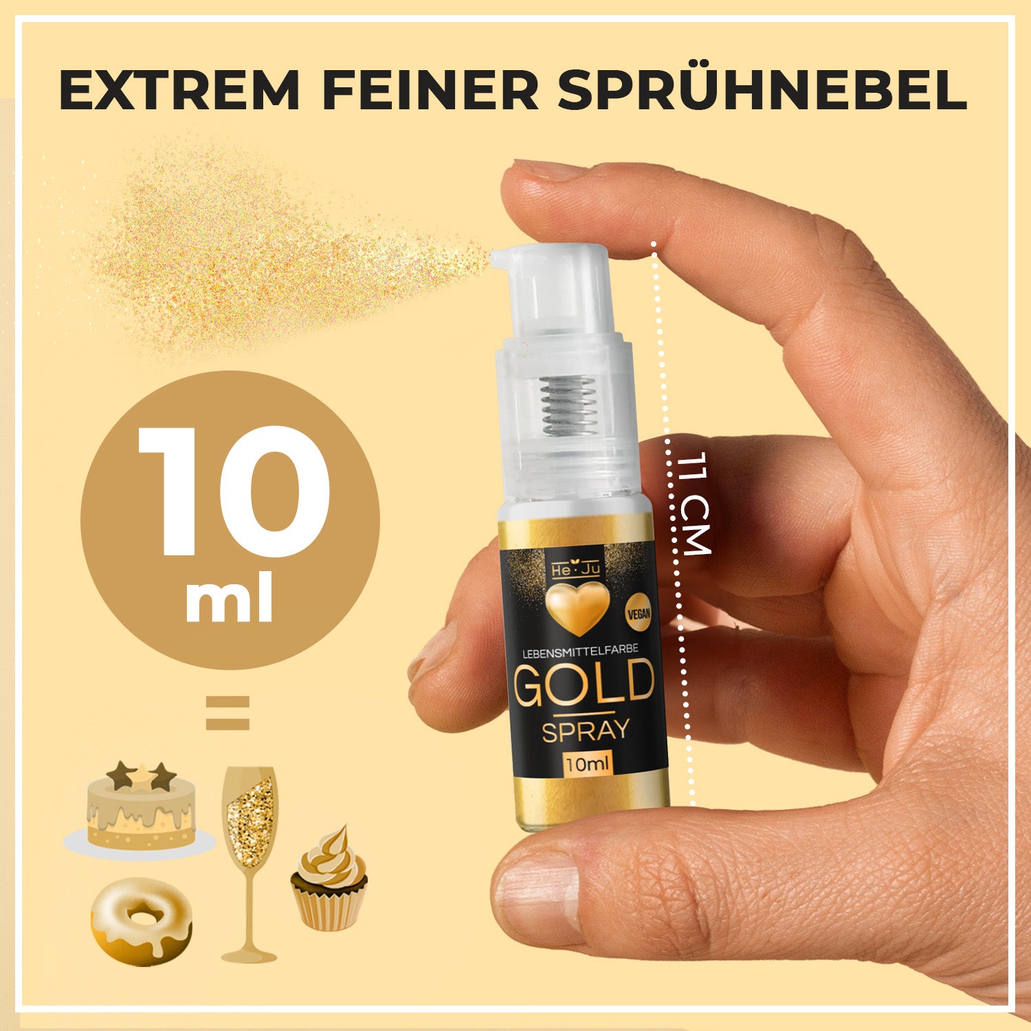 He-Ju Lebensmittelfarbe Gold Spray 10
