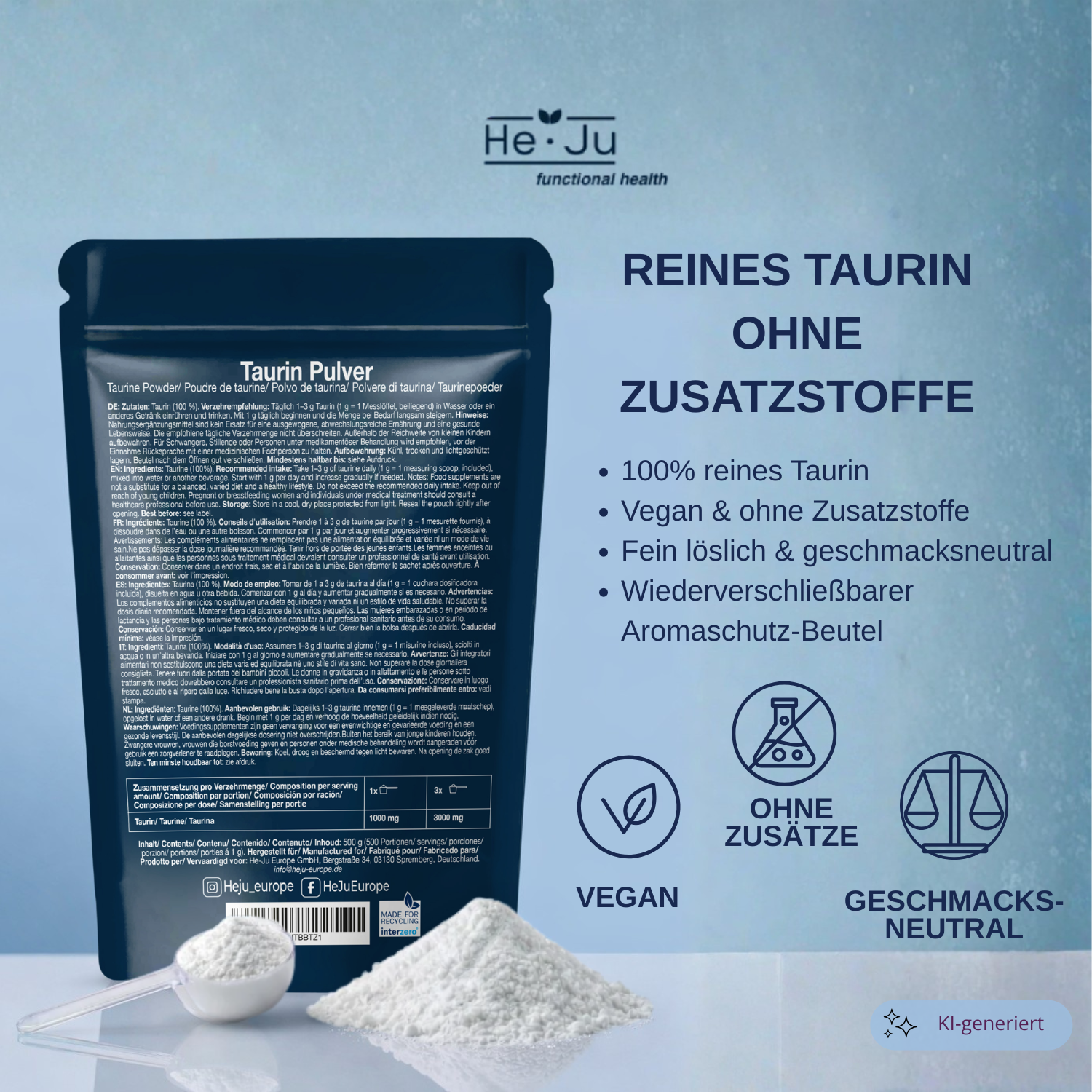 He-Ju Taurin Pulver 500 g