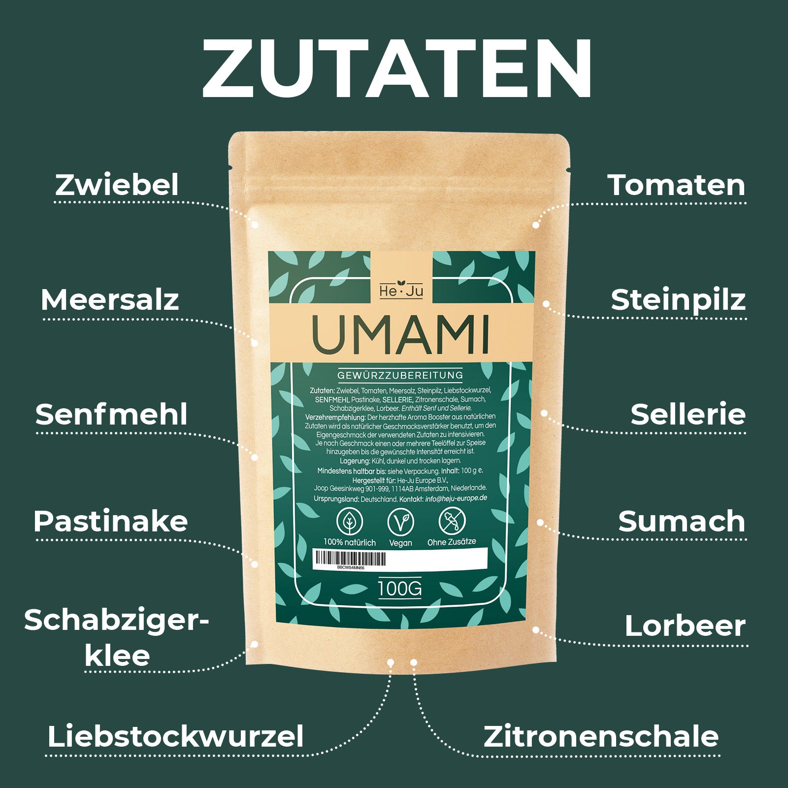 He-Ju Umami Gewürzmischung 100g, vegan