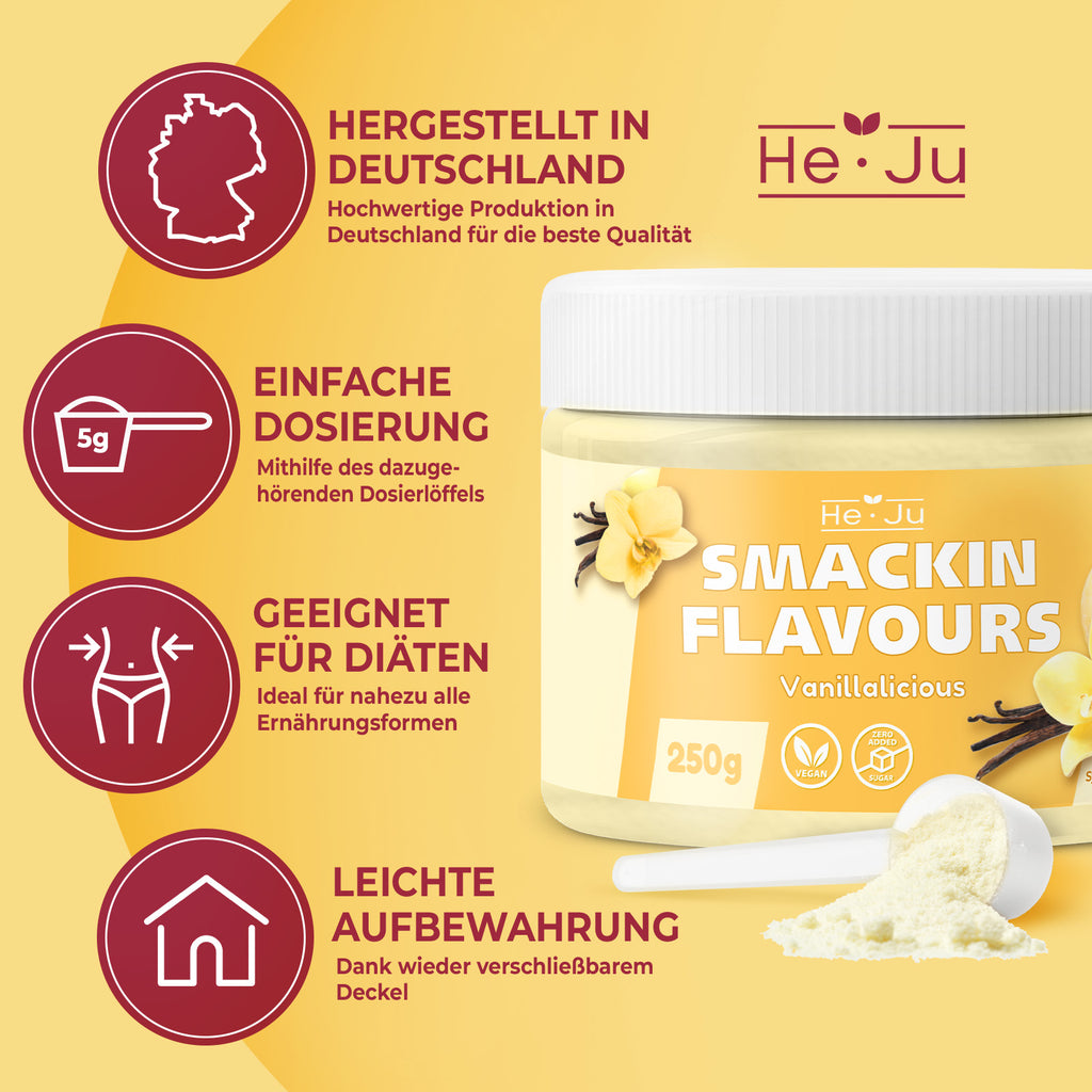 He-Ju Flavour Pulver Vanille 250g, vegan