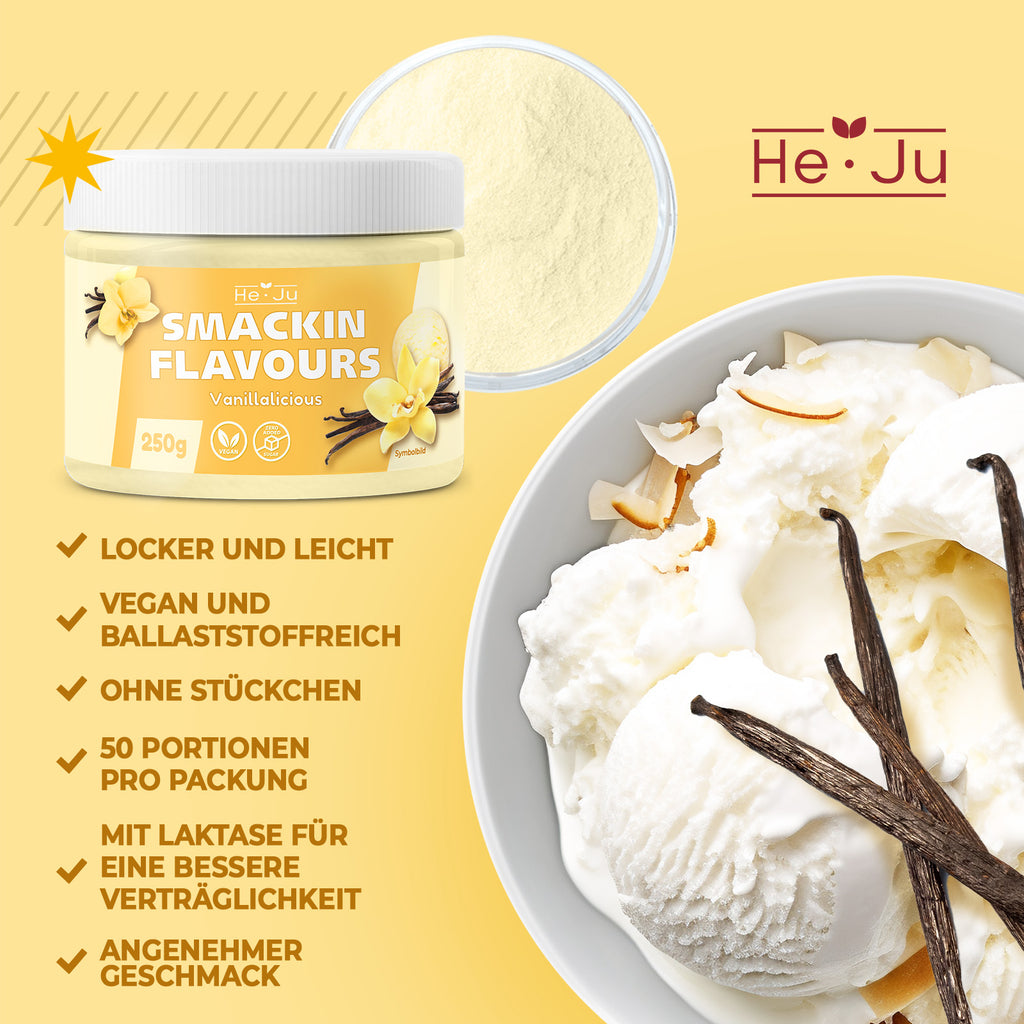 He-Ju Flavour Pulver Vanille 250g, vegan