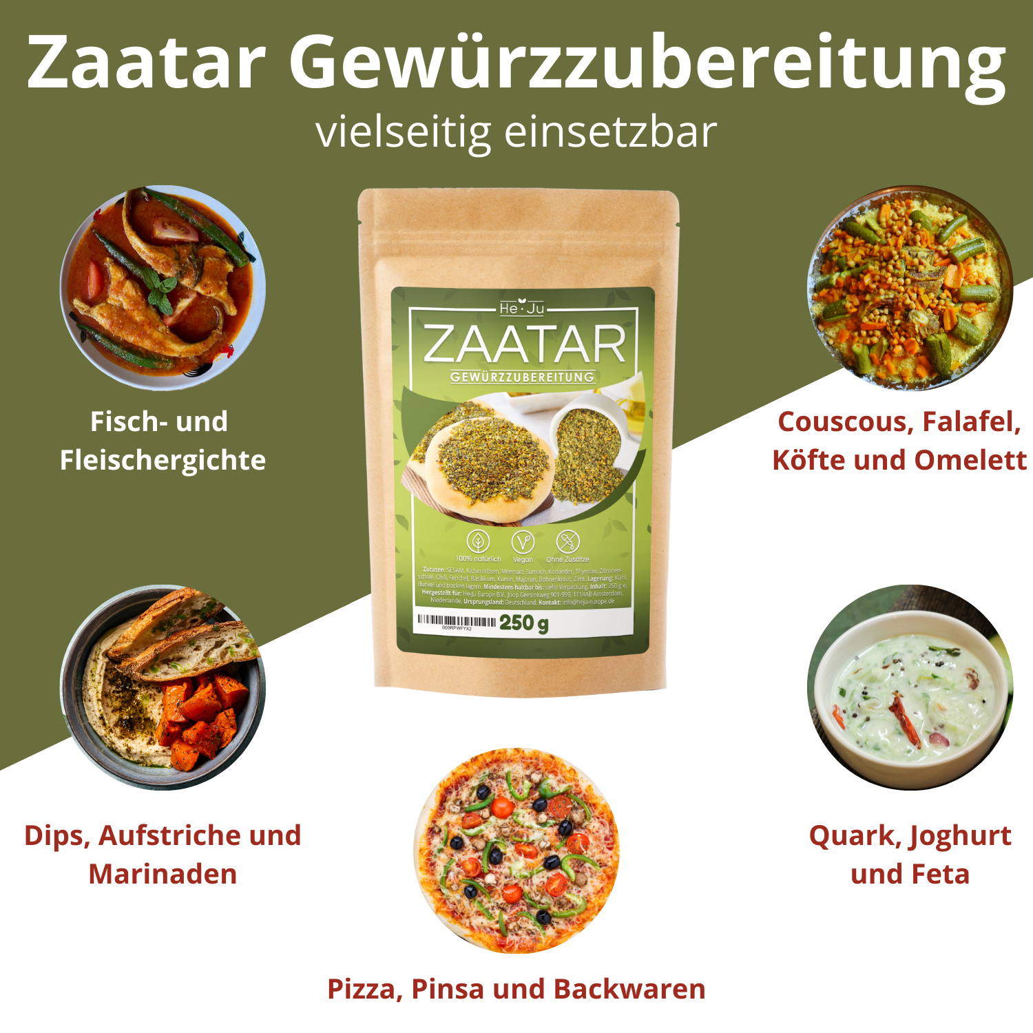 He-Ju Zaatar Gewürz Zubereitung 250 g, vegan