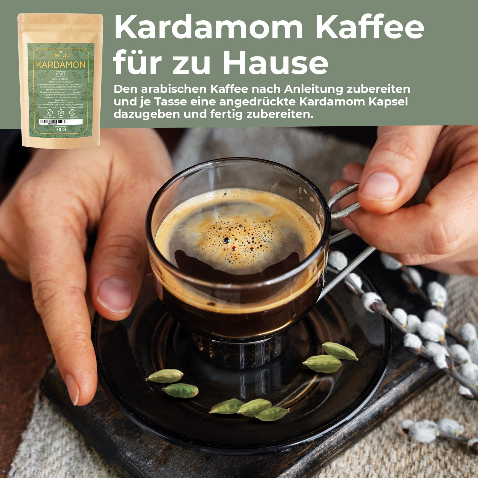 He-Ju Kardamom Ganz Grün 100g